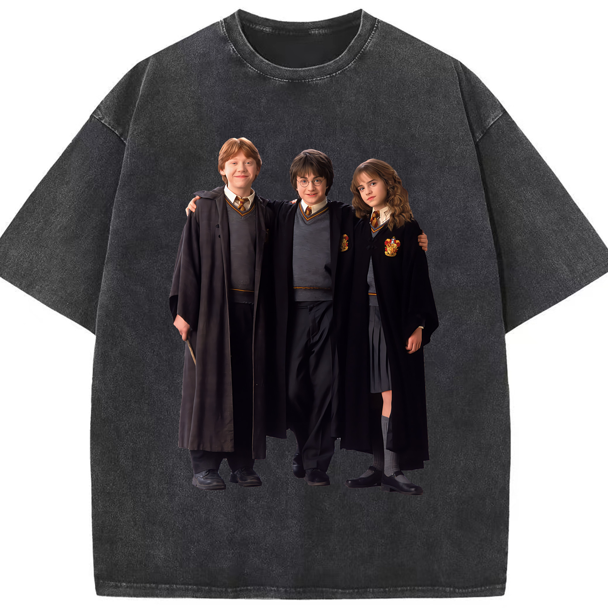 （画像用） Harry Potter ハリー・ポッターシリーズ 綿100% ヴィンテージ風 半袖Tシャツ（フロントプリント）
