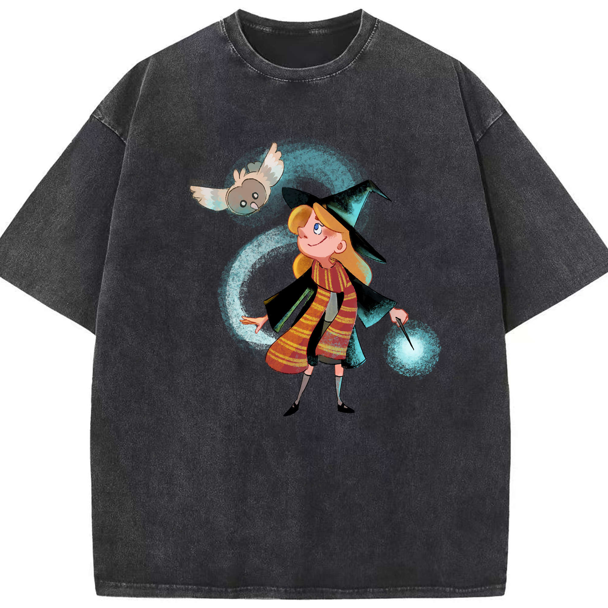 （画像用） Harry Potter ハリー・ポッターシリーズ 綿100% ヴィンテージ風 半袖Tシャツ（フロントプリント）