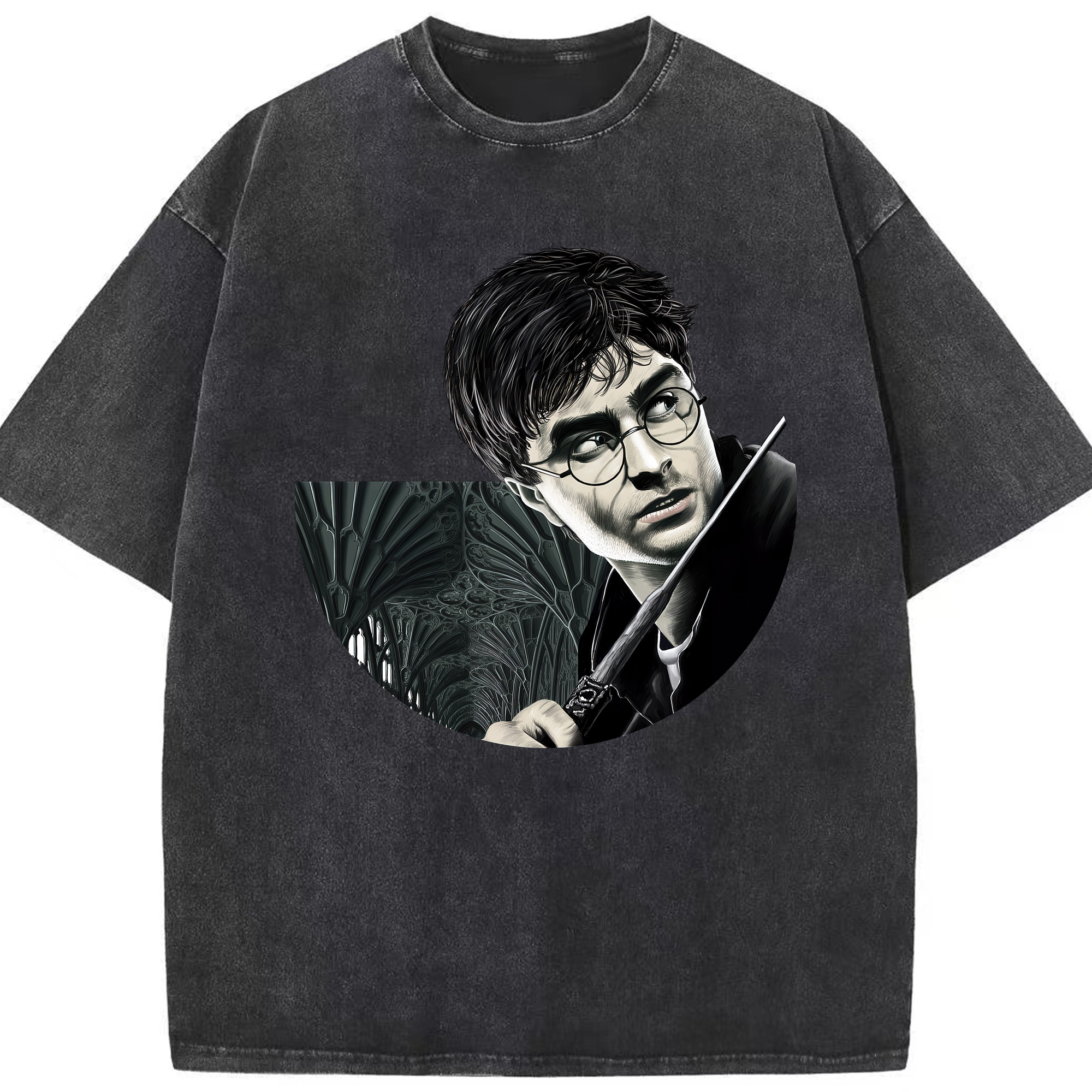 （画像用） Harry Potter ハリー・ポッターシリーズ 綿100% ヴィンテージ風 半袖Tシャツ（フロントプリント）