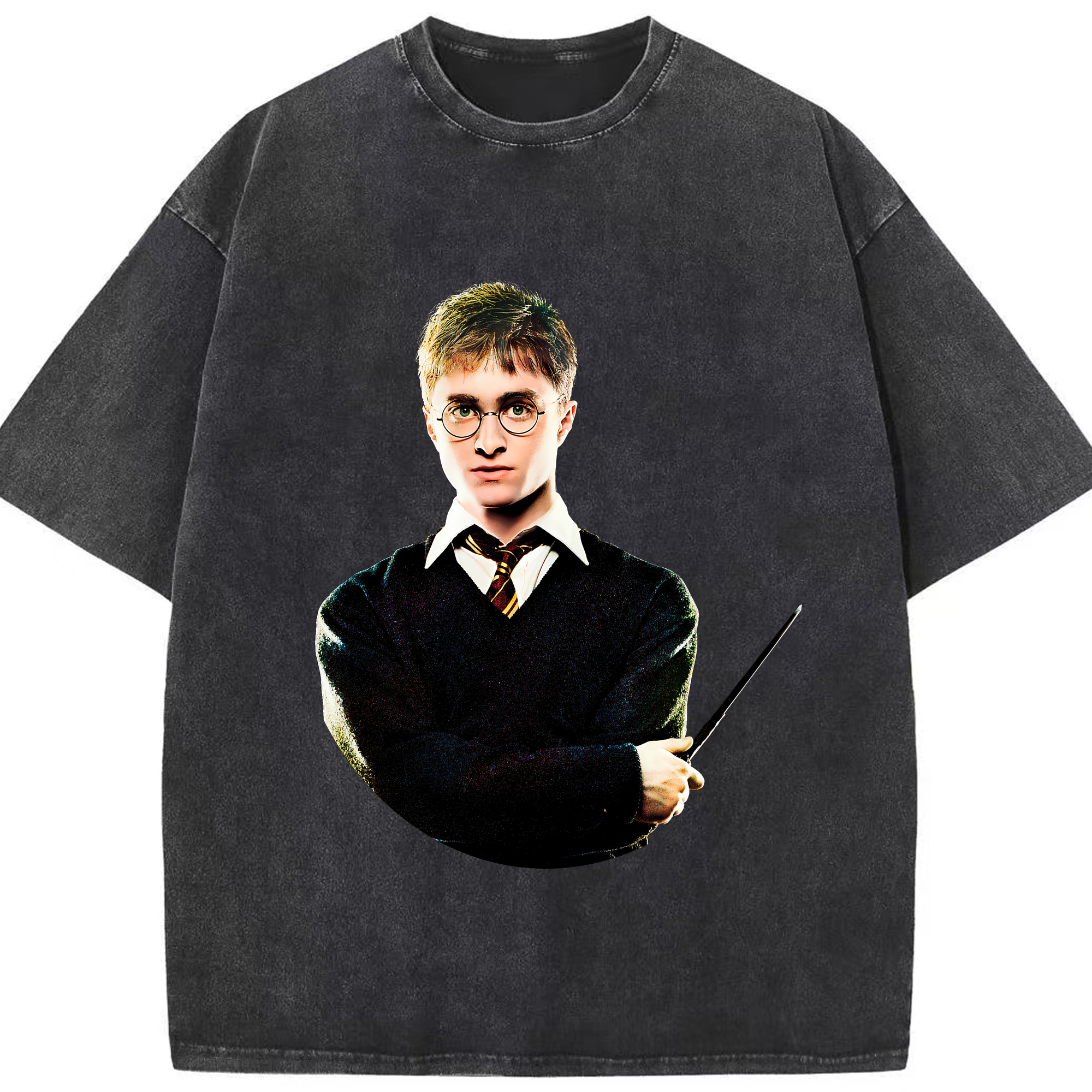 （画像用） Harry Potter ハリー・ポッターシリーズ 綿100% ヴィンテージ風 半袖Tシャツ（フロントプリント）