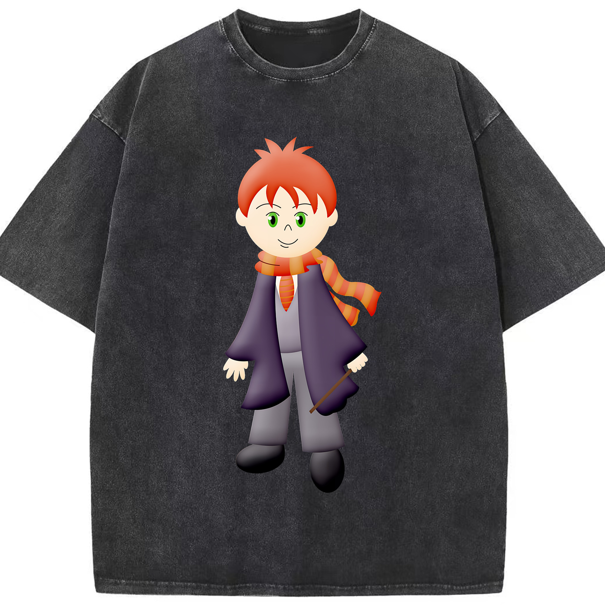（画像用） Harry Potter ハリー・ポッターシリーズ 綿100% ヴィンテージ風 半袖Tシャツ（フロントプリント）