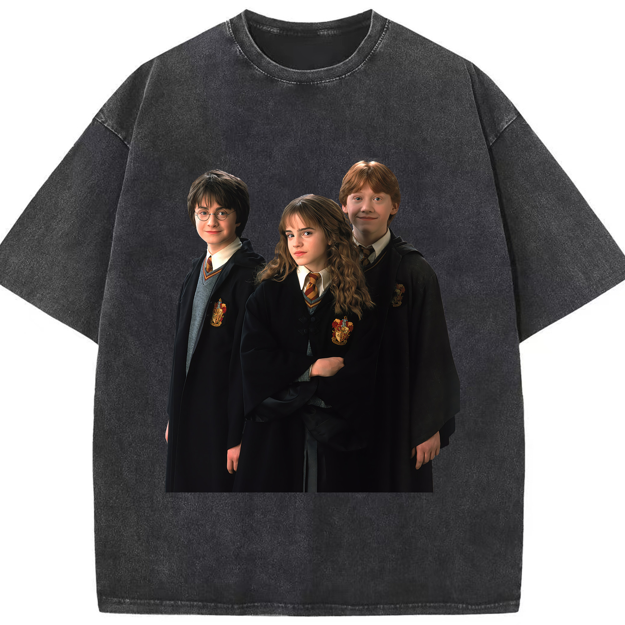 （画像用） Harry Potter ハリー・ポッターシリーズ 綿100% ヴィンテージ風 半袖Tシャツ（フロントプリント）