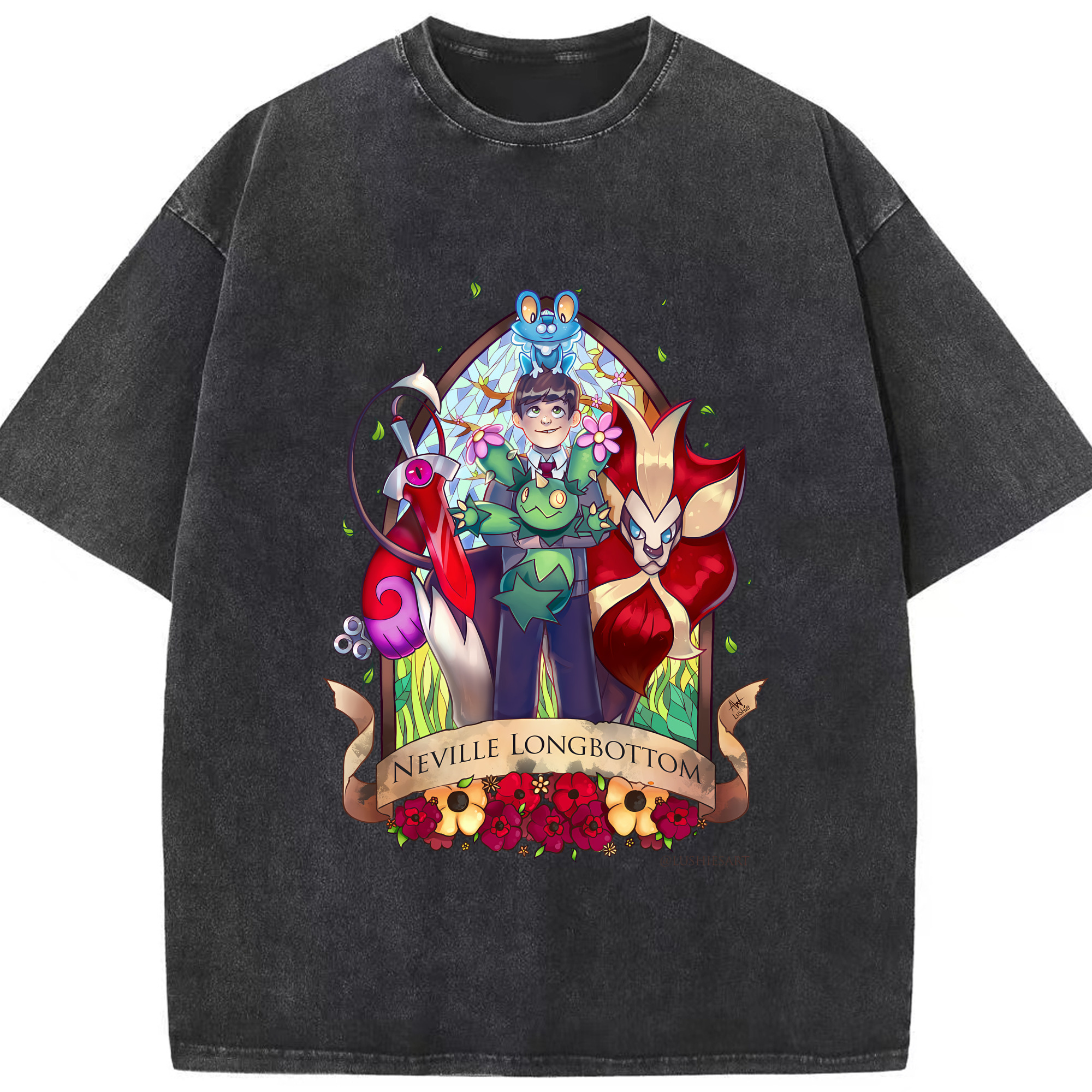 （画像用） Harry Potter ハリー・ポッターシリーズ 綿100% ヴィンテージ風 半袖Tシャツ（フロントプリント）