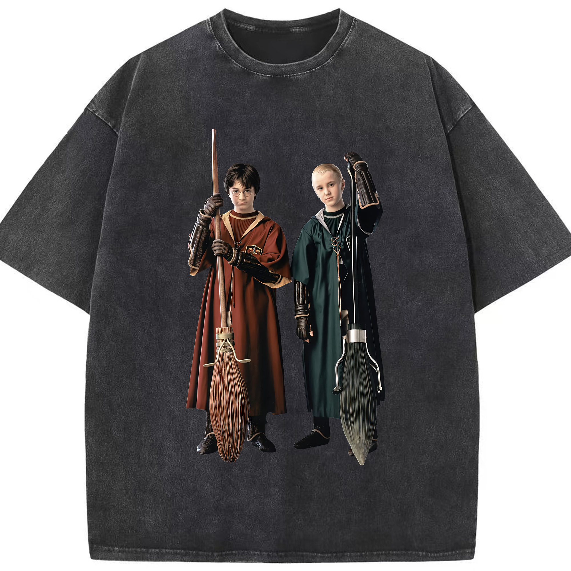 （画像用） Harry Potter ハリー・ポッターシリーズ 綿100% ヴィンテージ風 半袖Tシャツ（フロントプリント）