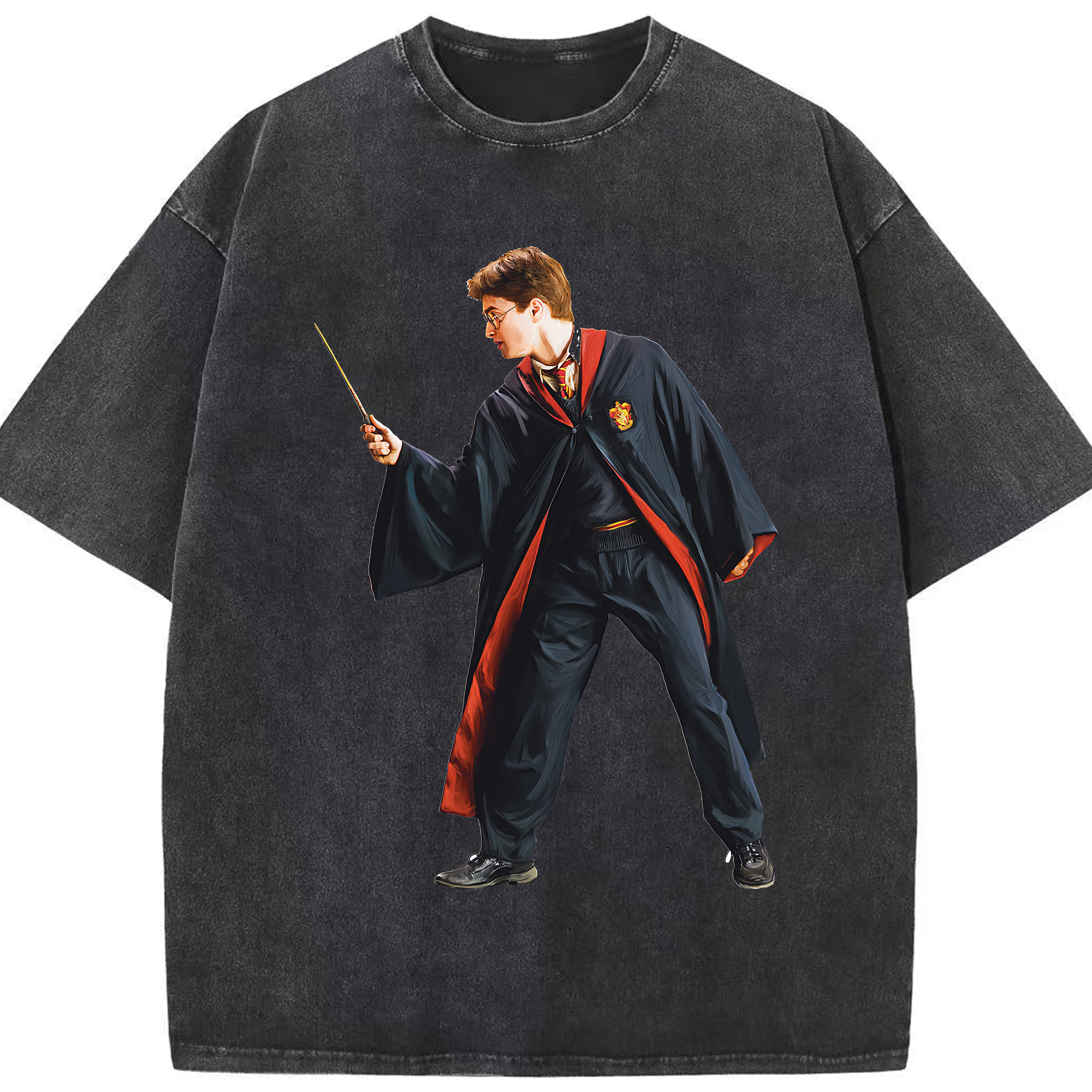 （画像用） Harry Potter ハリー・ポッターシリーズ 綿100% ヴィンテージ風 半袖Tシャツ（フロントプリント）