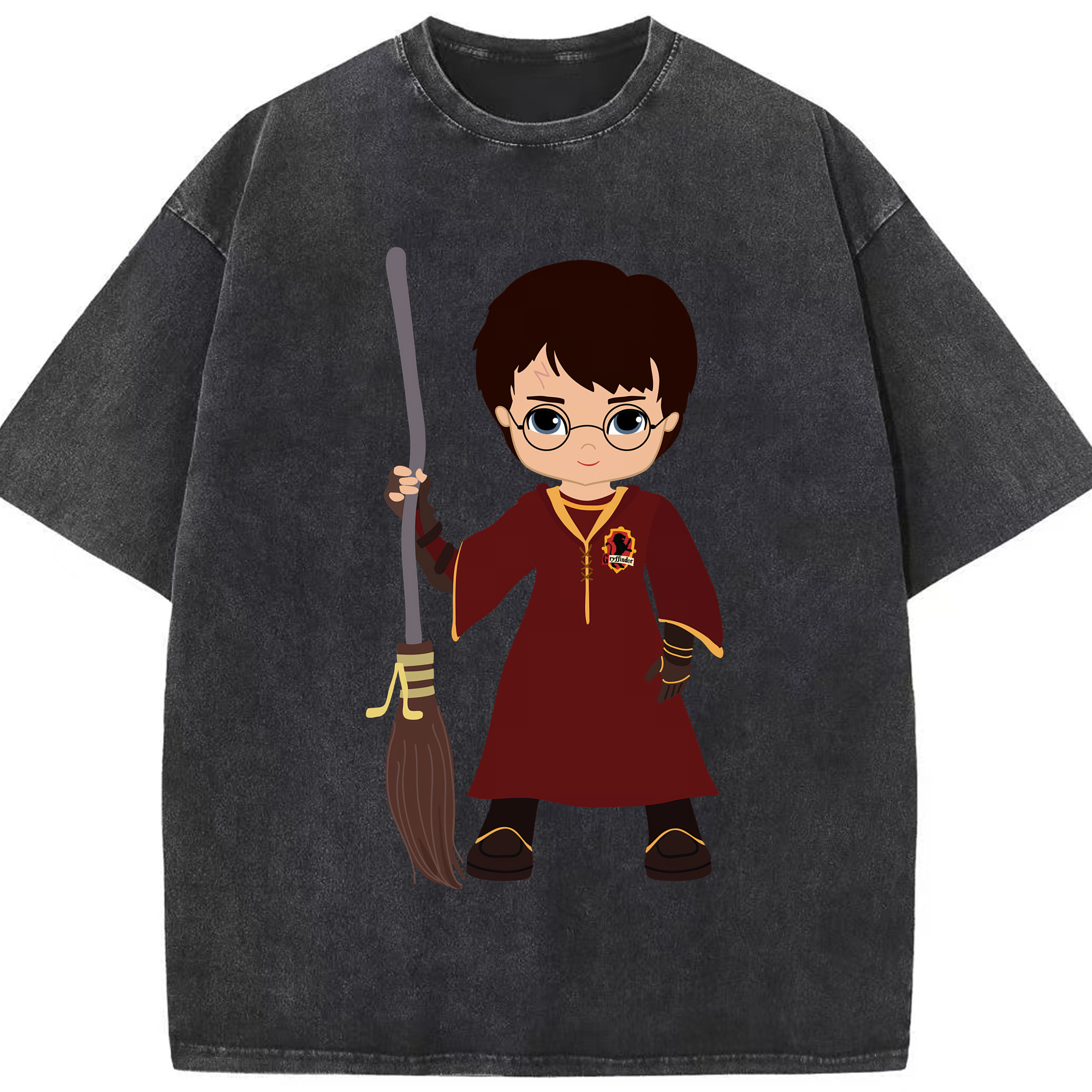 （画像用） Harry Potter ハリー・ポッターシリーズ 綿100% ヴィンテージ風 半袖Tシャツ（フロントプリント）