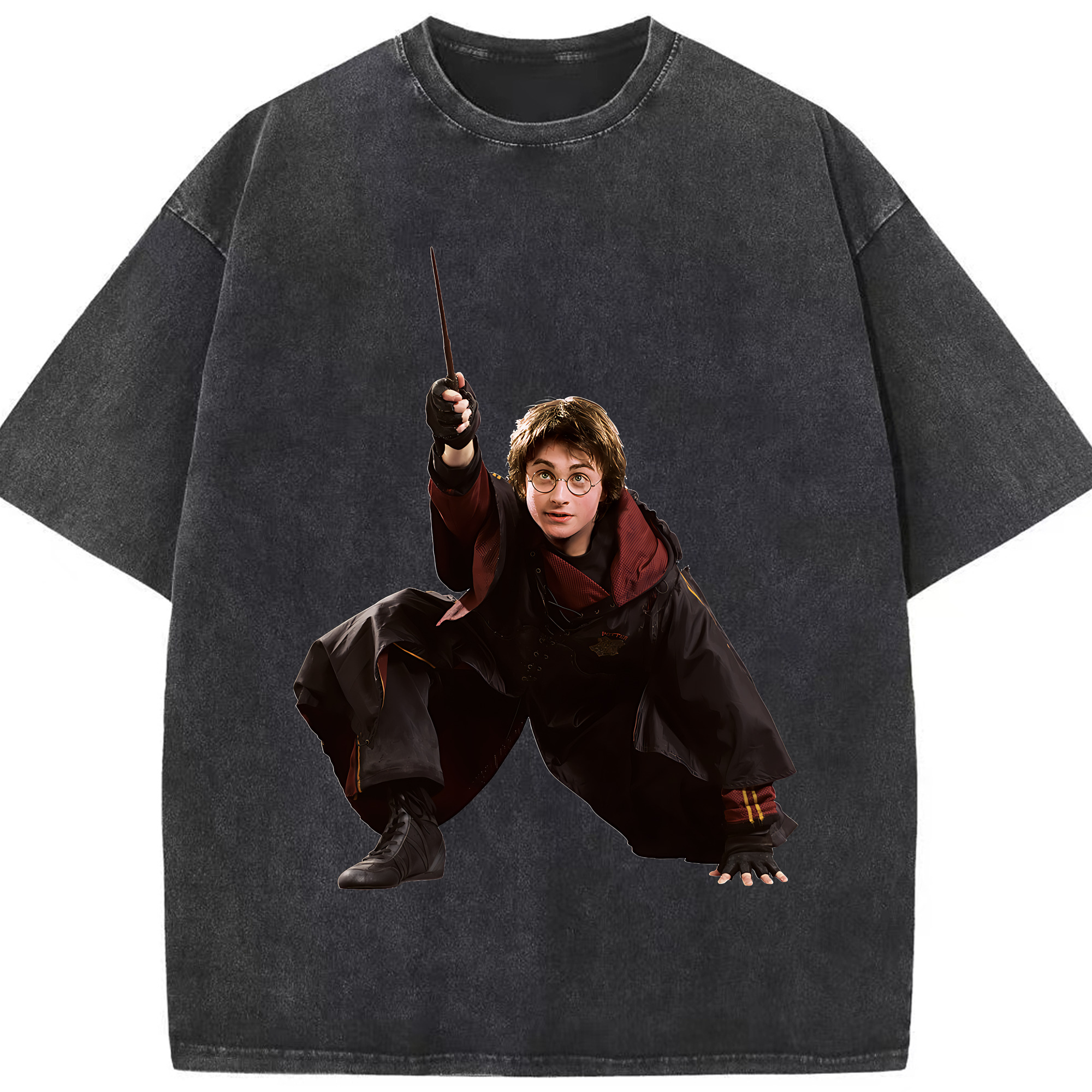 （画像用） Harry Potter ハリー・ポッターシリーズ 綿100% ヴィンテージ風 半袖Tシャツ（フロントプリント）