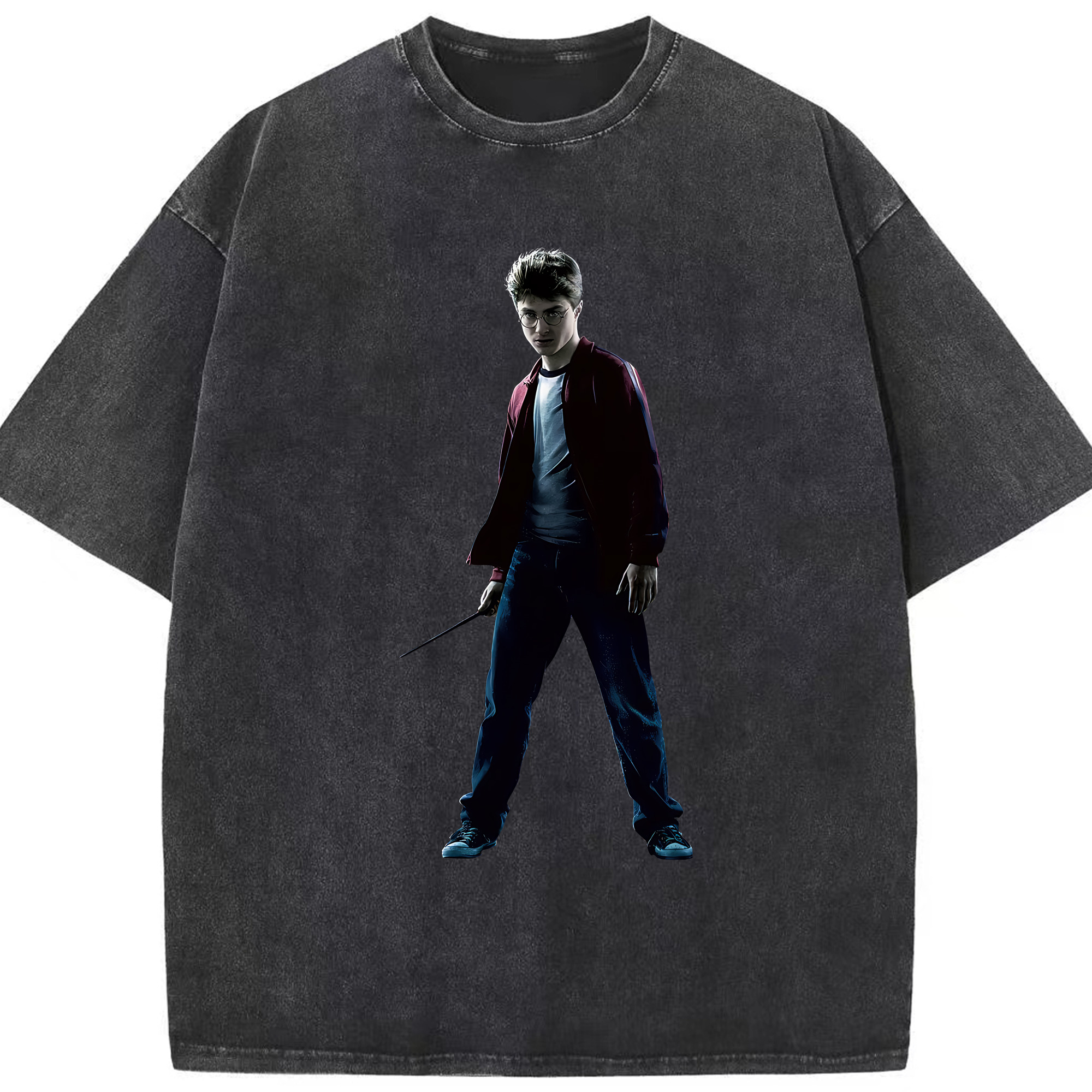 （画像用） Harry Potter ハリー・ポッターシリーズ 綿100% ヴィンテージ風 半袖Tシャツ（フロントプリント）
