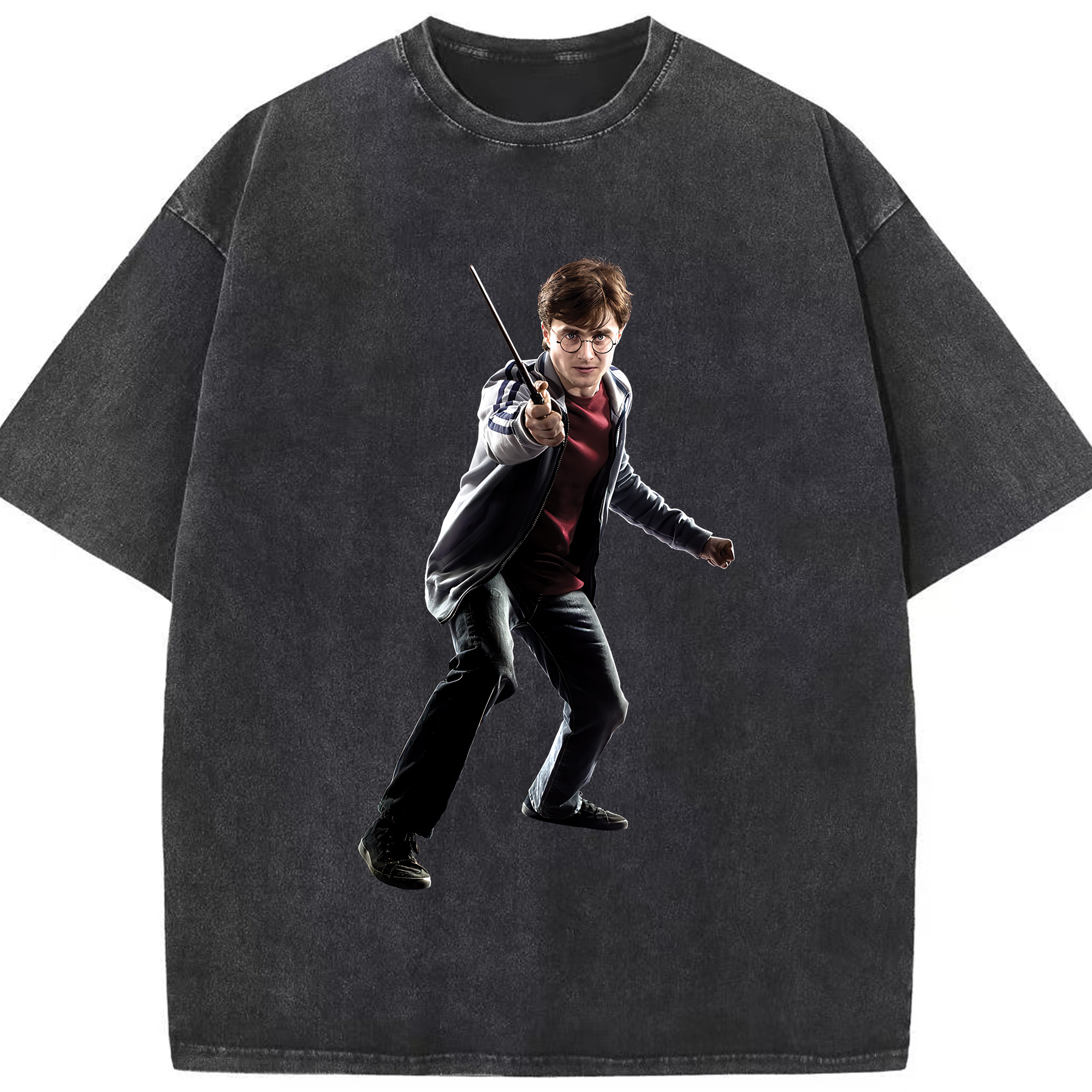 （画像用） Harry Potter ハリー・ポッターシリーズ 綿100% ヴィンテージ風 半袖Tシャツ（フロントプリント）