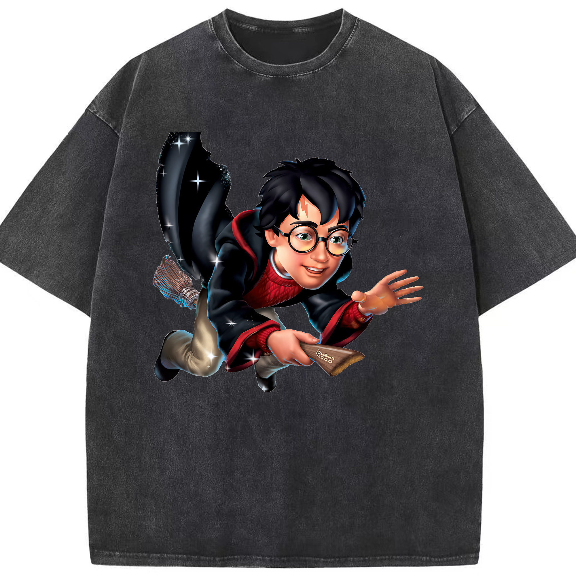 （画像用） Harry Potter ハリー・ポッターシリーズ 綿100% ヴィンテージ風 半袖Tシャツ（フロントプリント）