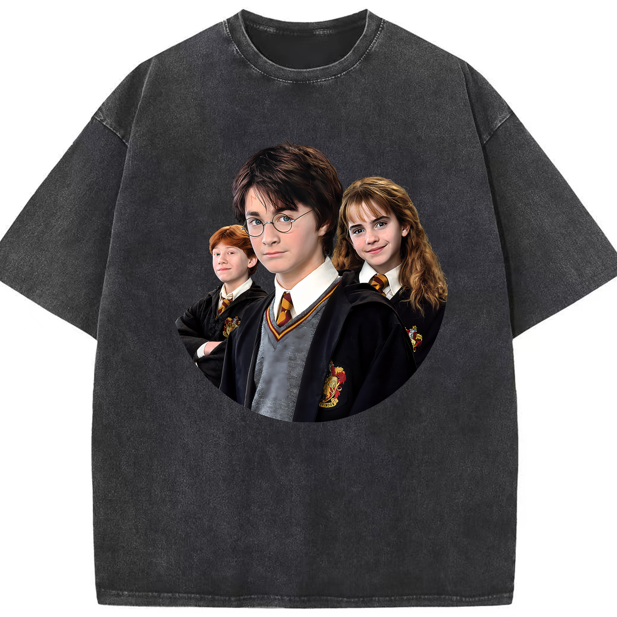 （画像用） Harry Potter ハリー・ポッターシリーズ 綿100% ヴィンテージ風 半袖Tシャツ（フロントプリント）