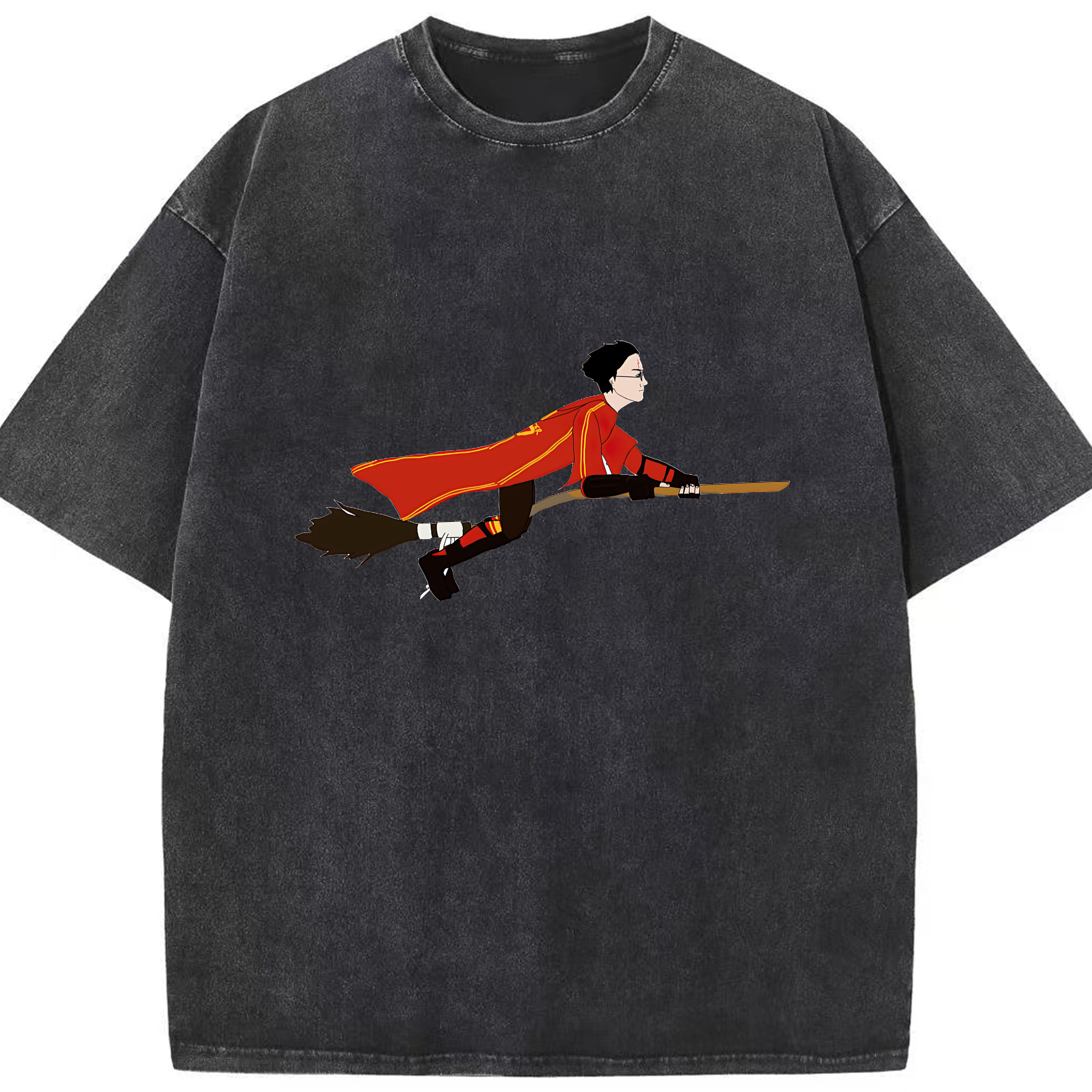 （画像用） Harry Potter ハリー・ポッターシリーズ 綿100% ヴィンテージ風 半袖Tシャツ（フロントプリント）