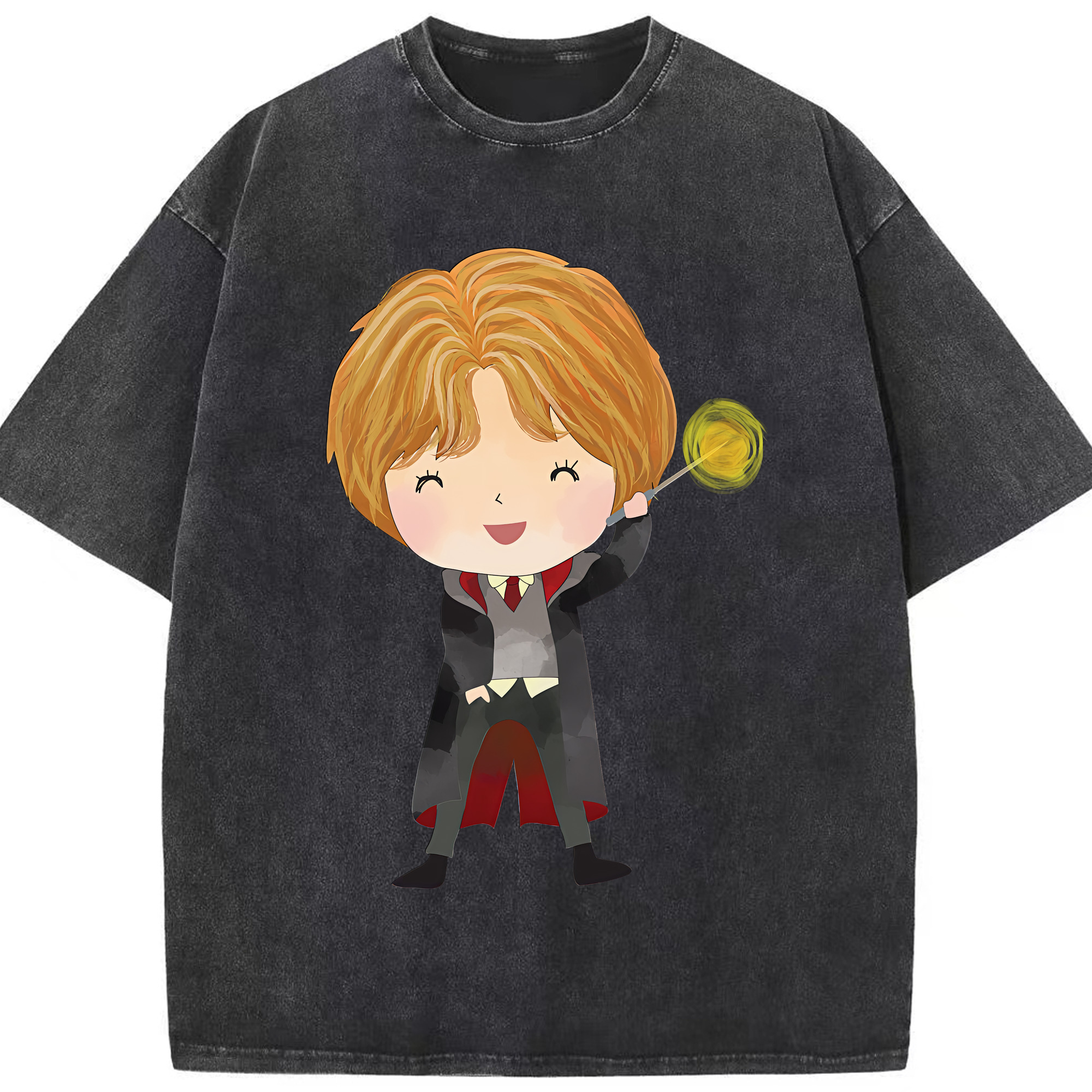 （画像用） Harry Potter ハリー・ポッターシリーズ 綿100% ヴィンテージ風 半袖Tシャツ（フロントプリント）