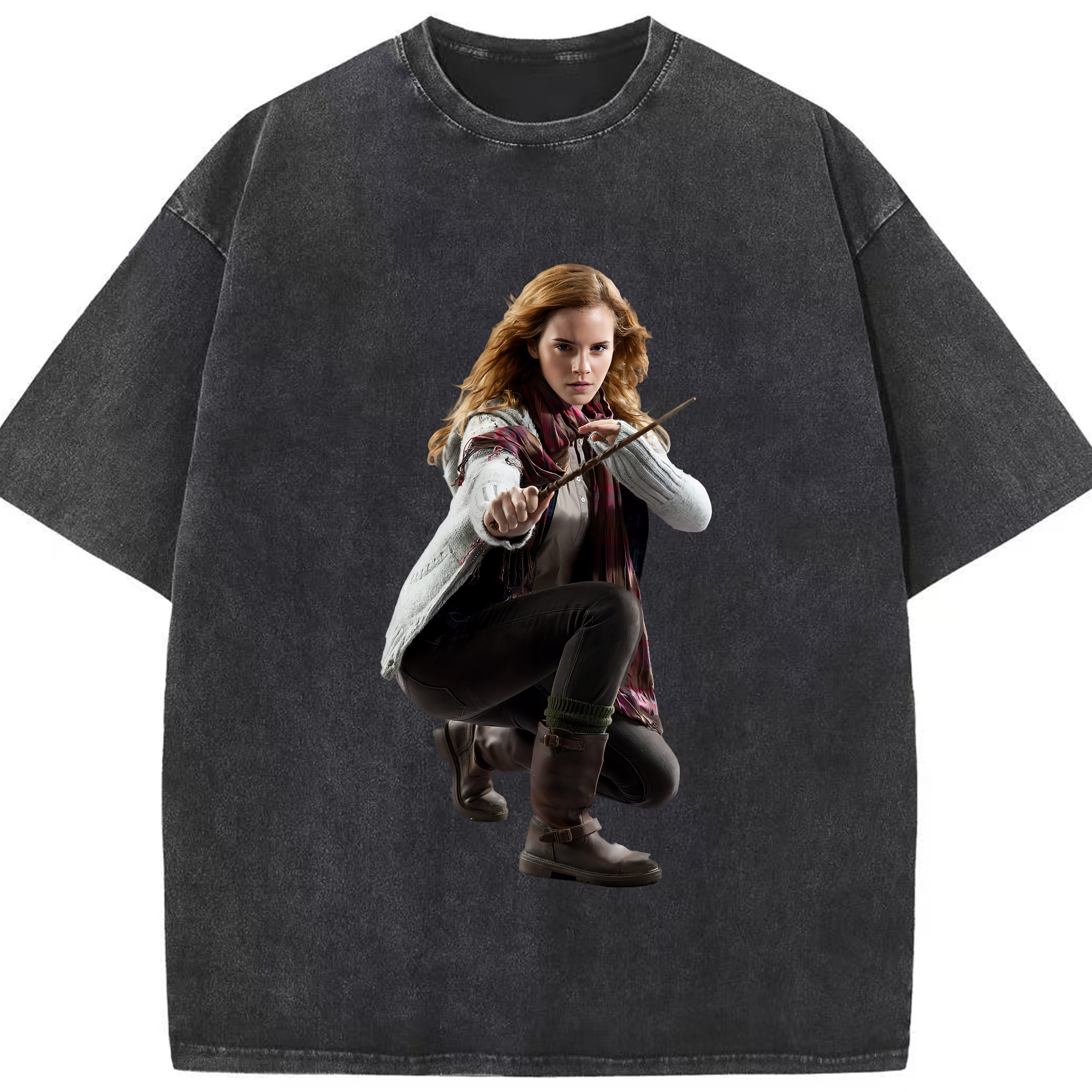 （画像用） Harry Potter ハリー・ポッターシリーズ 綿100% ヴィンテージ風 半袖Tシャツ（フロントプリント）