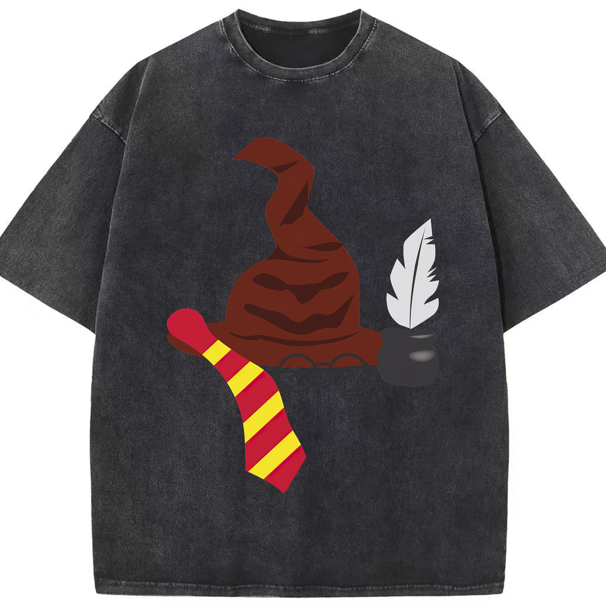 （画像用） Harry Potter ハリー・ポッターシリーズ 綿100% ヴィンテージ風 半袖Tシャツ（フロントプリント）