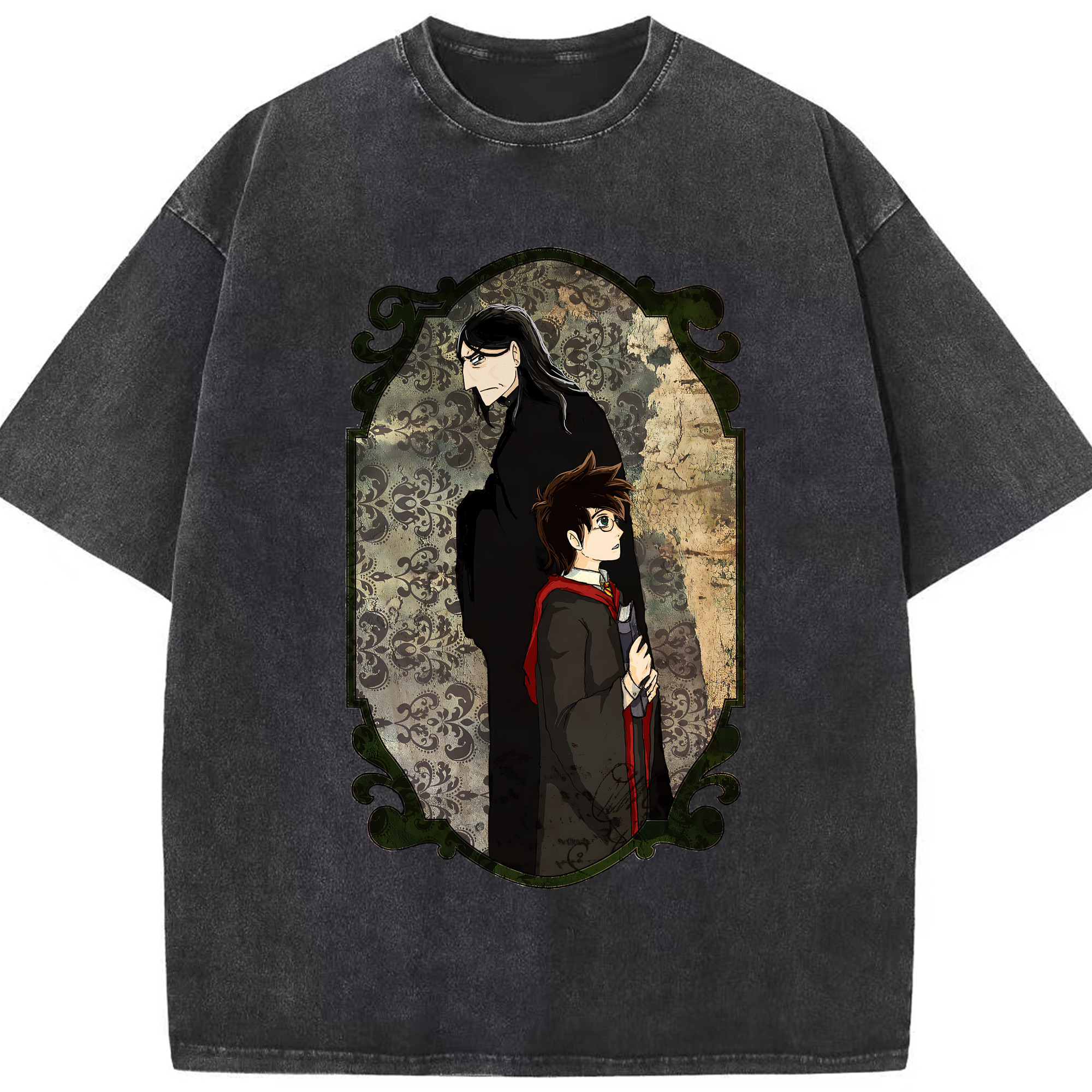 （画像用） Harry Potter ハリー・ポッターシリーズ 綿100% ヴィンテージ風 半袖Tシャツ（フロントプリント）