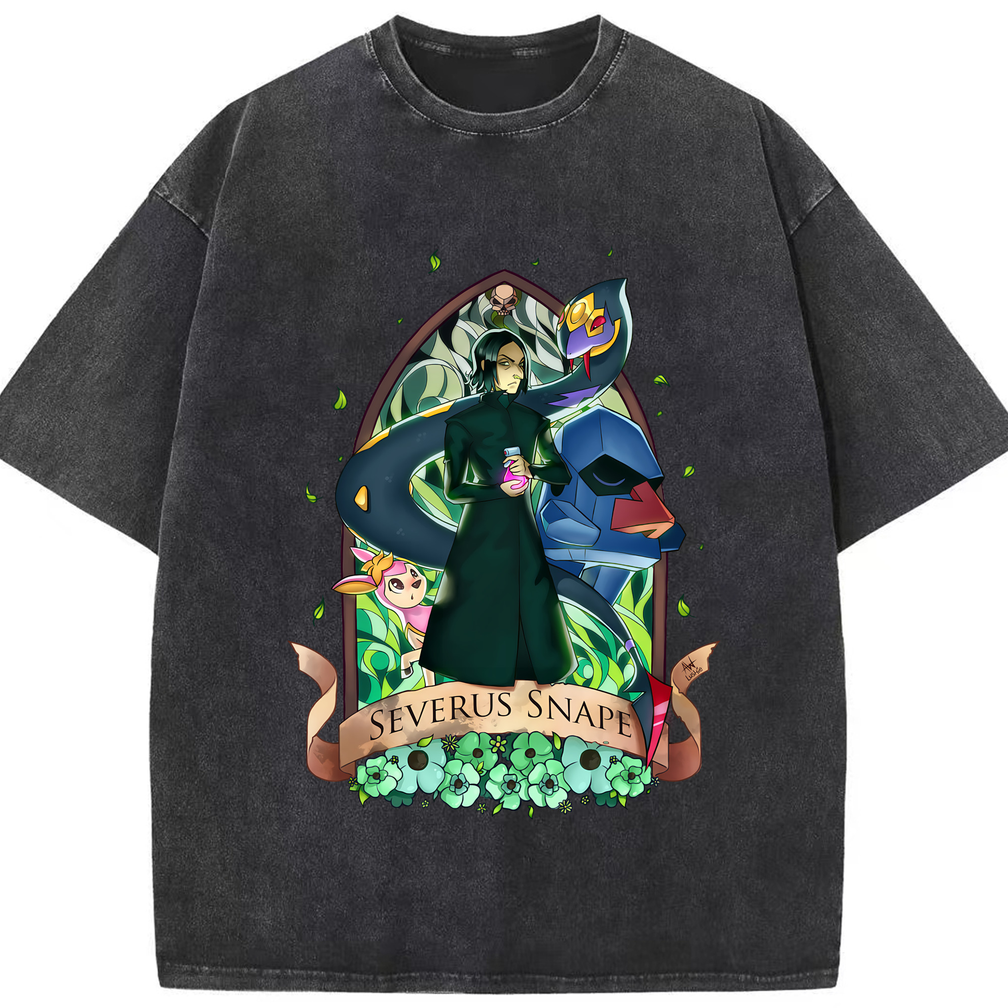 （画像用） Harry Potter ハリー・ポッターシリーズ 綿100% ヴィンテージ風 半袖Tシャツ（フロントプリント）
