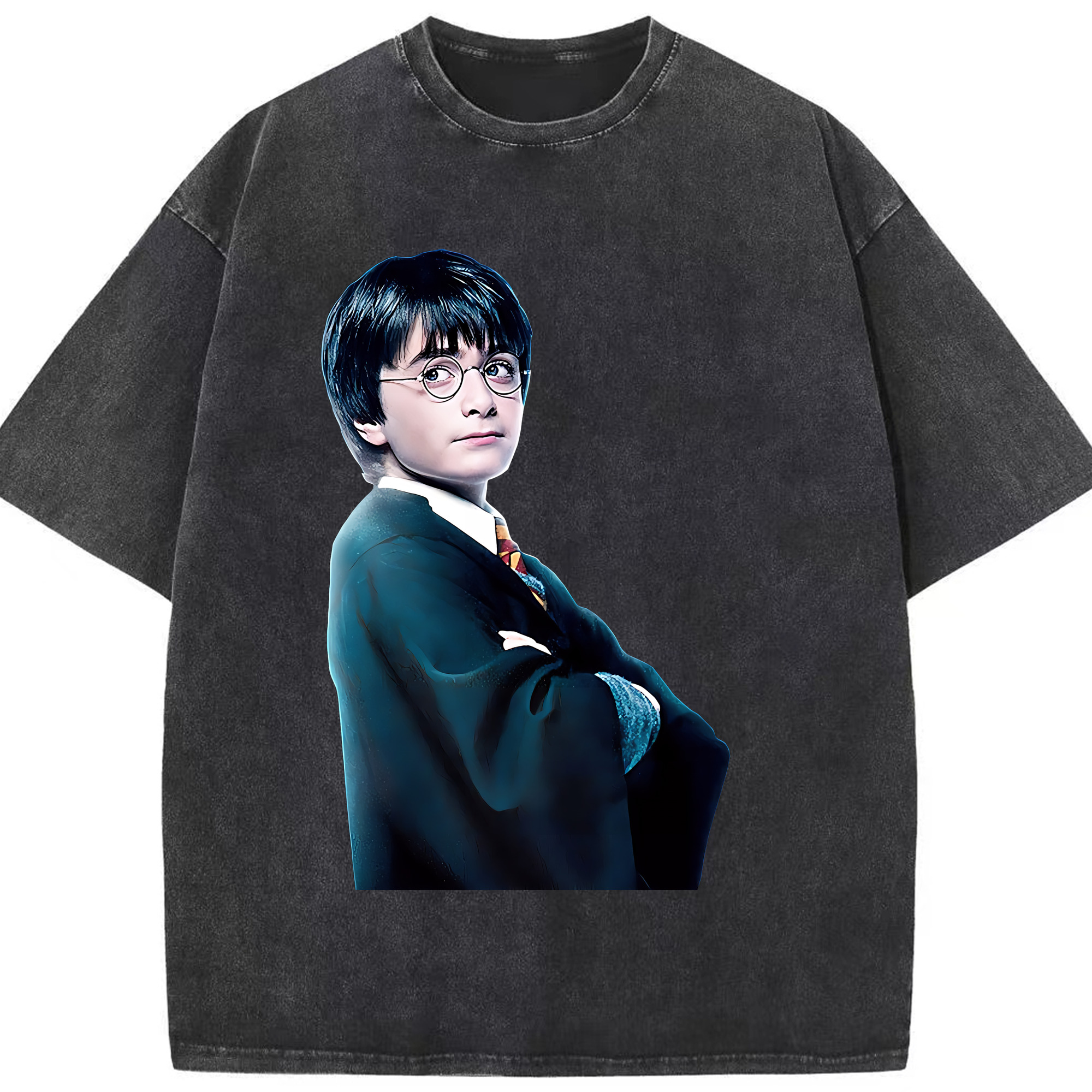 （画像用） Harry Potter ハリー・ポッターシリーズ 綿100% ヴィンテージ風 半袖Tシャツ（フロントプリント）