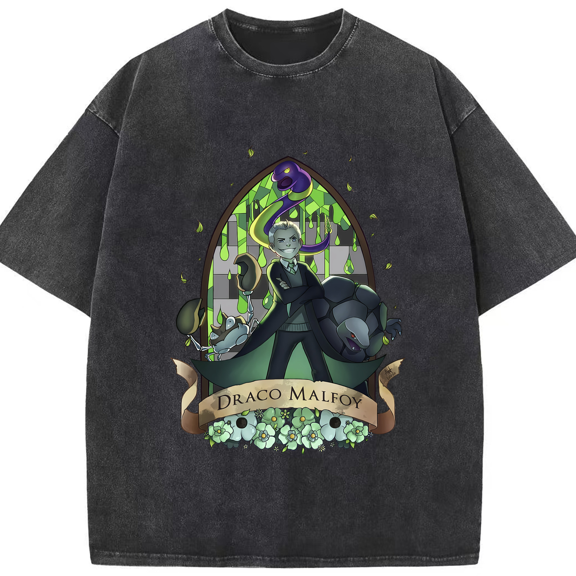 （画像用） Harry Potter ハリー・ポッターシリーズ 綿100% ヴィンテージ風 半袖Tシャツ（フロントプリント）