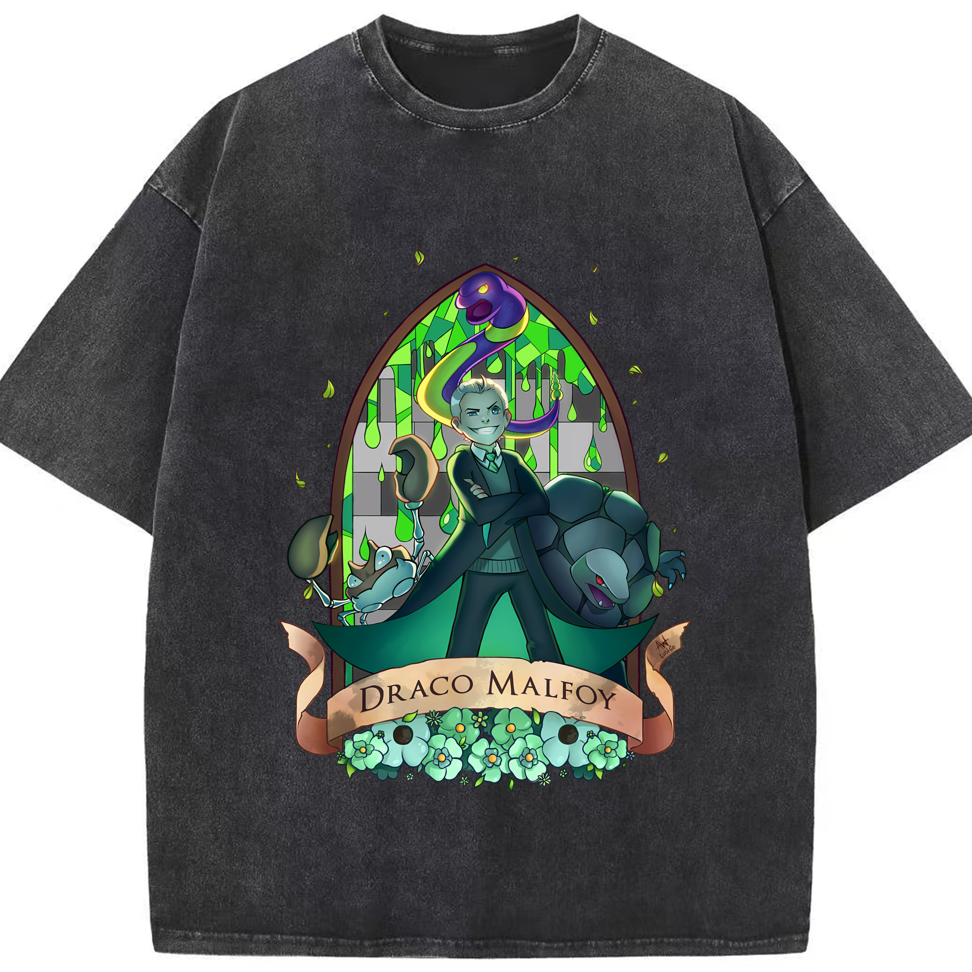 （画像用） Harry Potter ハリー・ポッターシリーズ 綿100% ヴィンテージ風 半袖Tシャツ（フロントプリント）