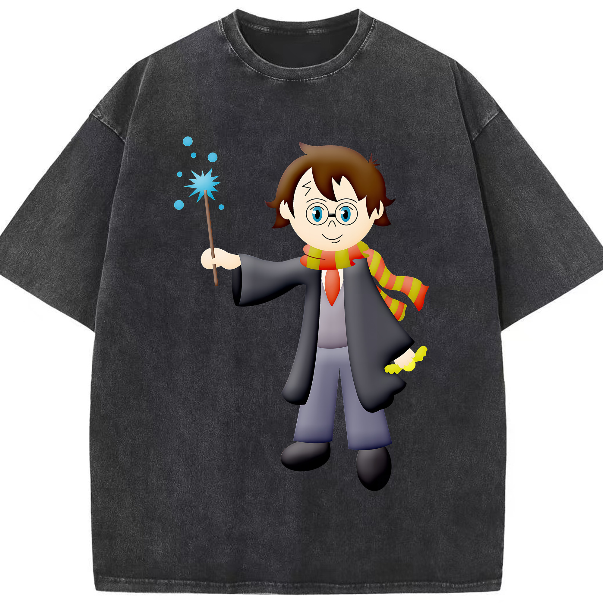 （画像用） Harry Potter ハリー・ポッターシリーズ 綿100% ヴィンテージ風 半袖Tシャツ（フロントプリント）
