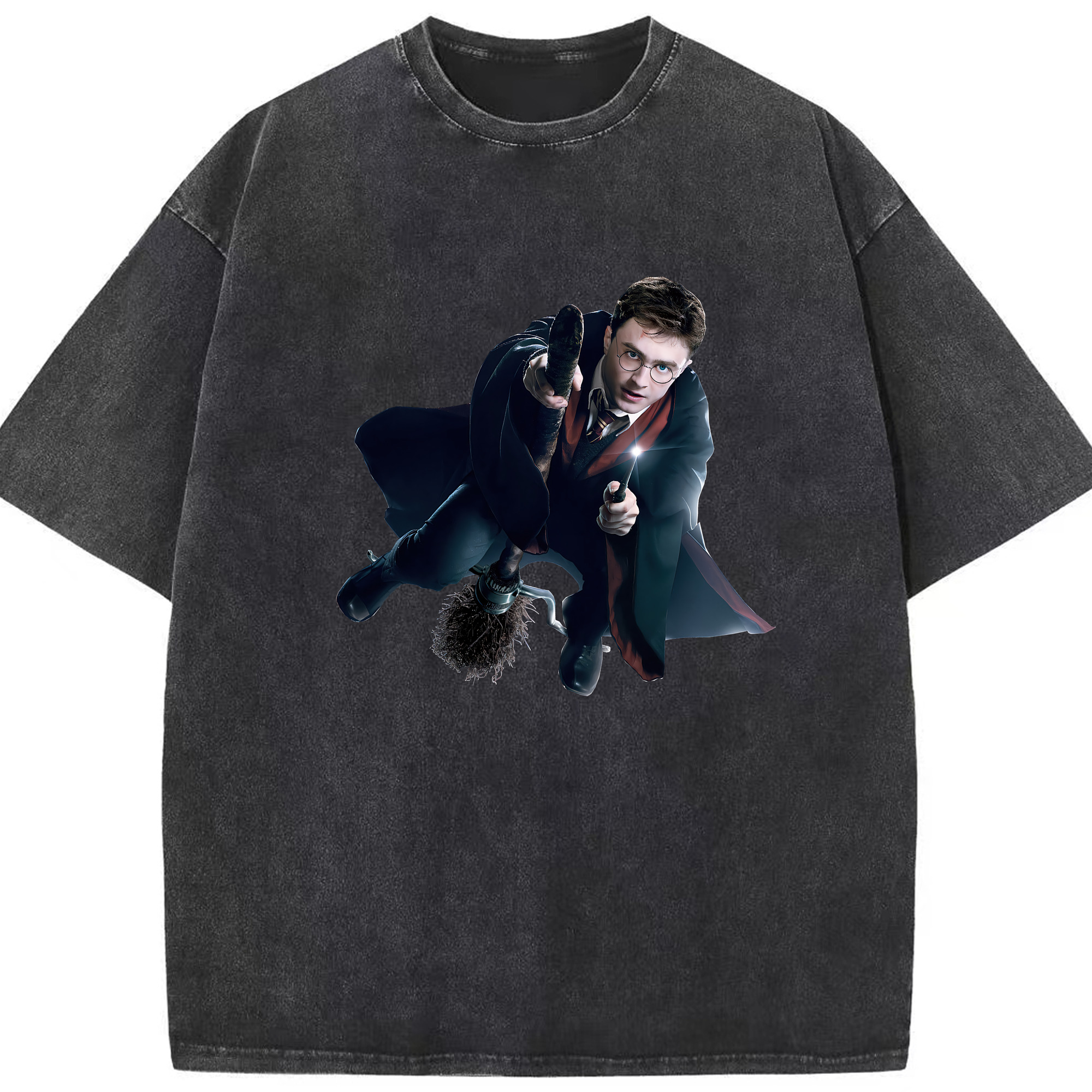 （画像用） Harry Potter ハリー・ポッターシリーズ 綿100% ヴィンテージ風 半袖Tシャツ（フロントプリント）