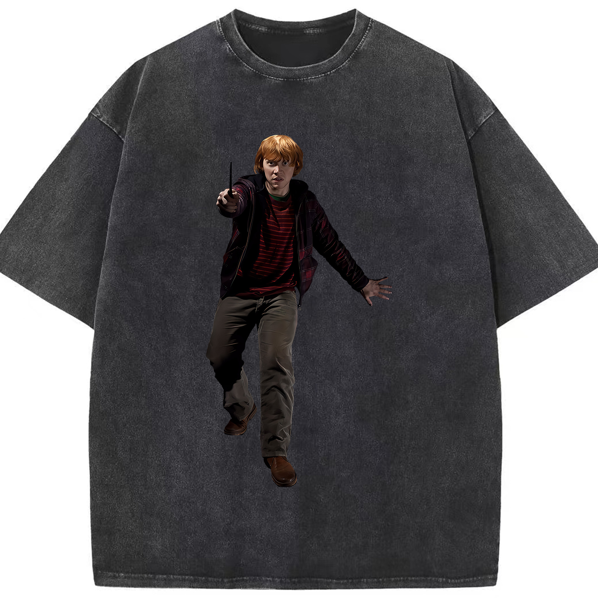 （画像用） Harry Potter ハリー・ポッターシリーズ 綿100% ヴィンテージ風 半袖Tシャツ（フロントプリント）