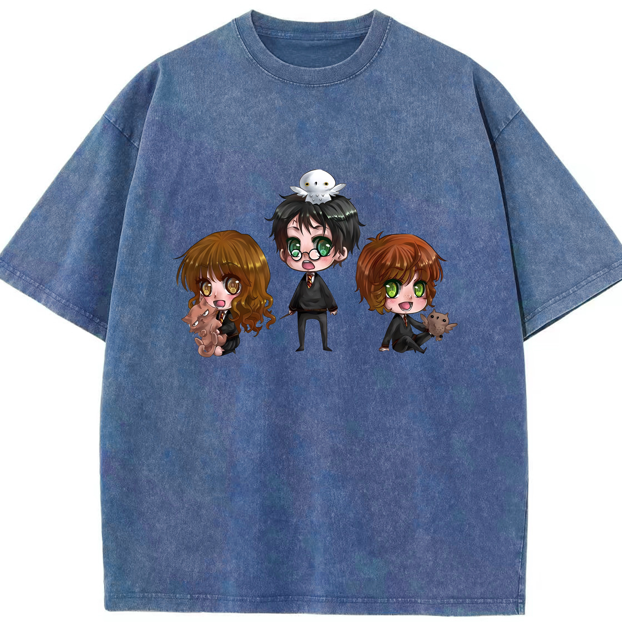 （画像用） Harry Potter ハリー・ポッターシリーズ 綿100% ヴィンテージ風 半袖Tシャツ（フロントプリント）