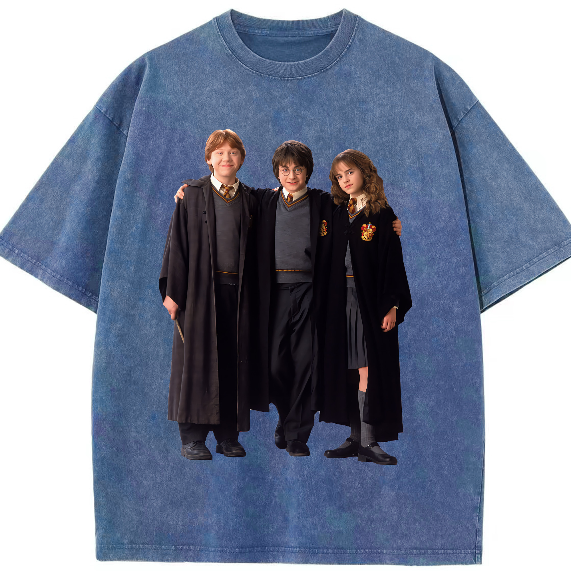 （画像用） Harry Potter ハリー・ポッターシリーズ 綿100% ヴィンテージ風 半袖Tシャツ（フロントプリント）