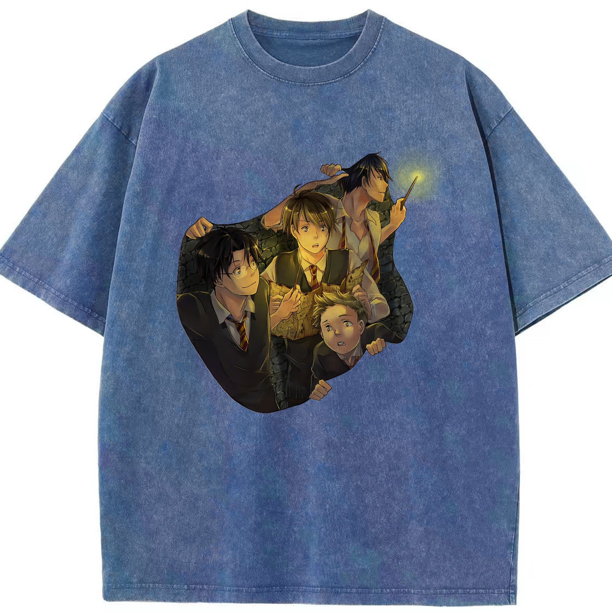 （画像用） Harry Potter ハリー・ポッターシリーズ 綿100% ヴィンテージ風 半袖Tシャツ（フロントプリント）