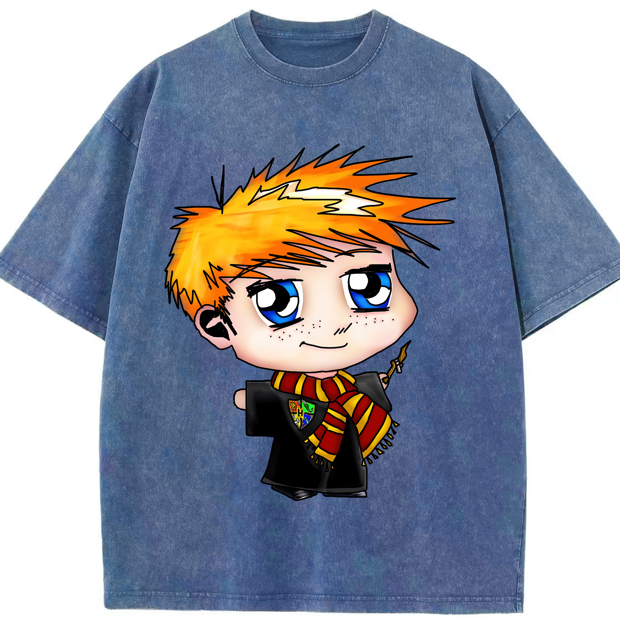 （画像用） Harry Potter ハリー・ポッターシリーズ 綿100% ヴィンテージ風 半袖Tシャツ（フロントプリント）