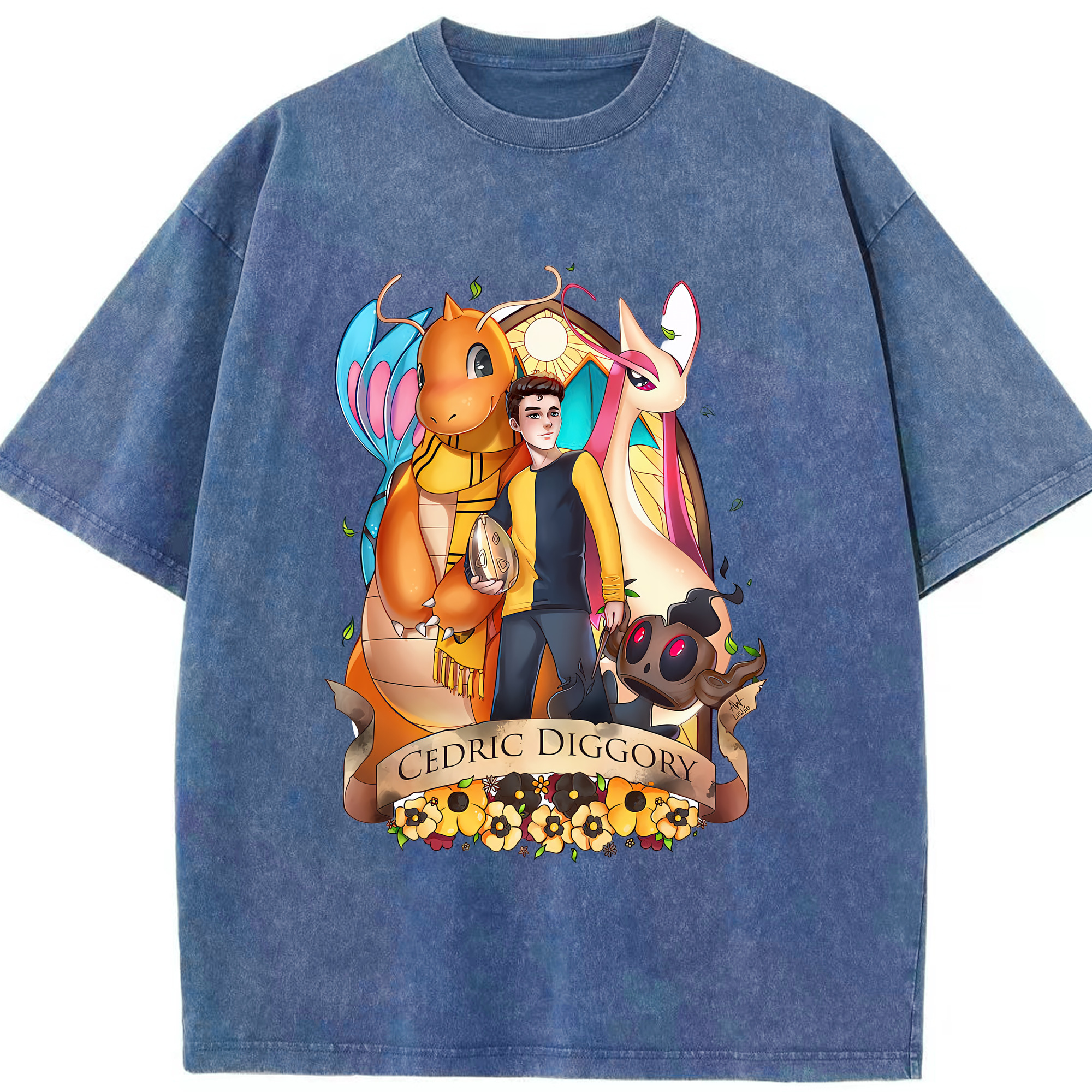 （画像用） Harry Potter ハリー・ポッターシリーズ 綿100% ヴィンテージ風 半袖Tシャツ（フロントプリント）