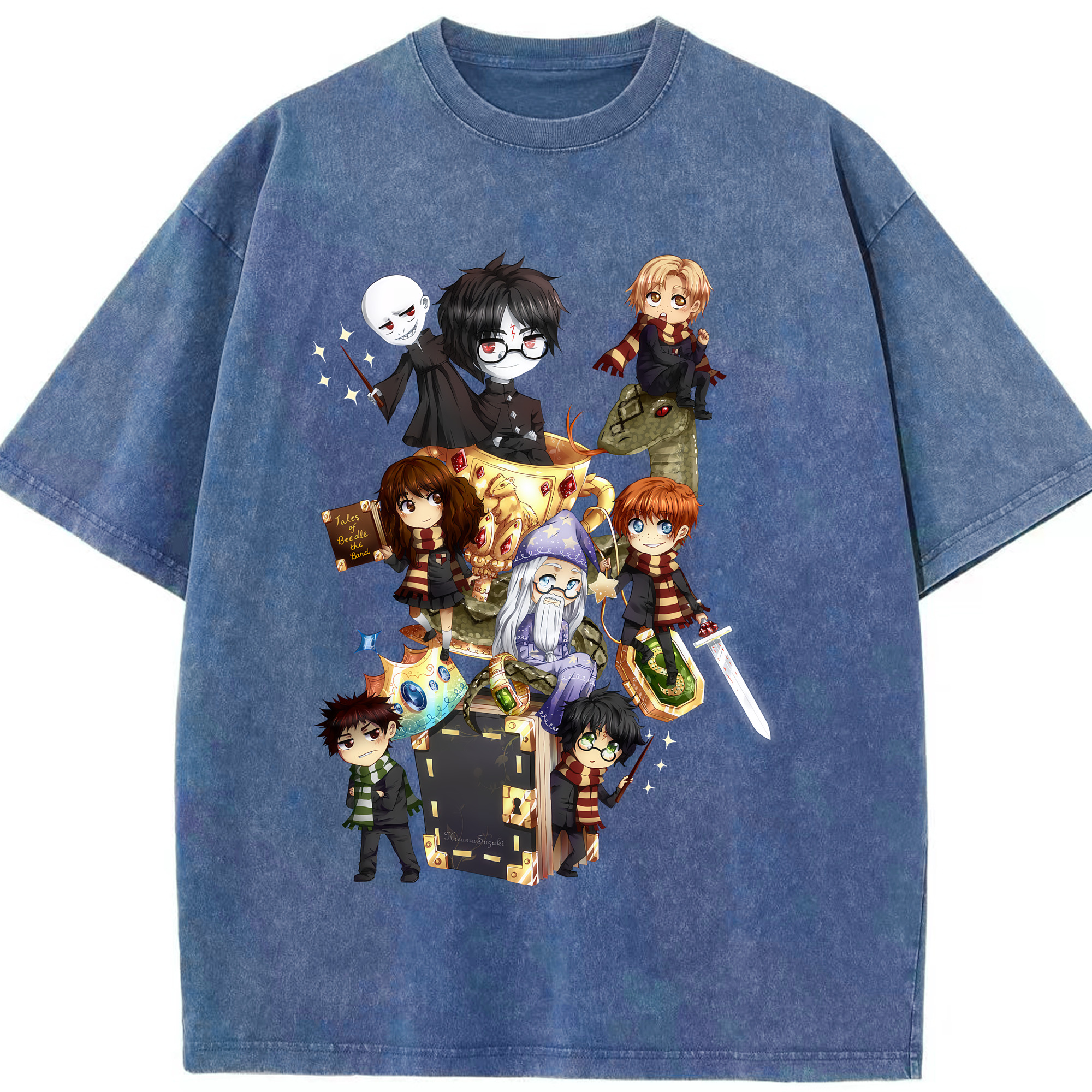 （画像用） Harry Potter ハリー・ポッターシリーズ 綿100% ヴィンテージ風 半袖Tシャツ（フロントプリント）