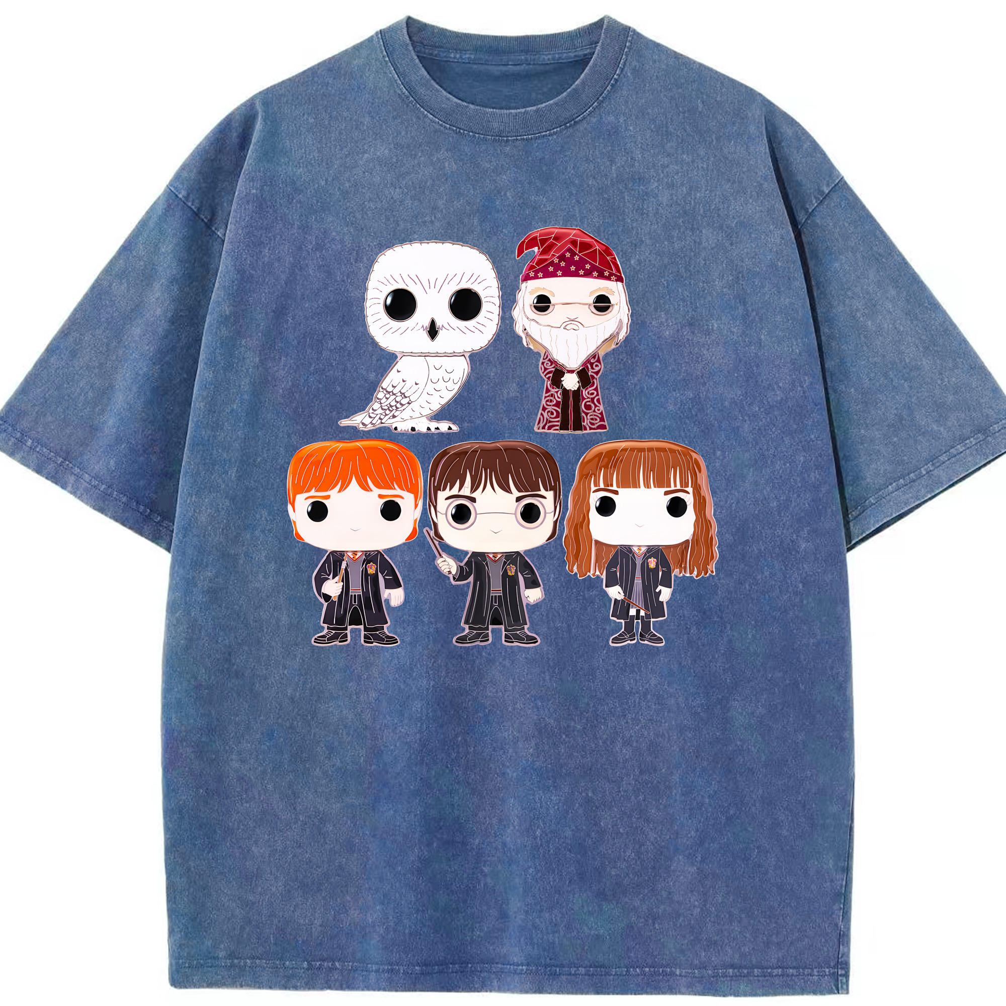 （画像用） Harry Potter ハリー・ポッターシリーズ 綿100% ヴィンテージ風 半袖Tシャツ（フロントプリント）