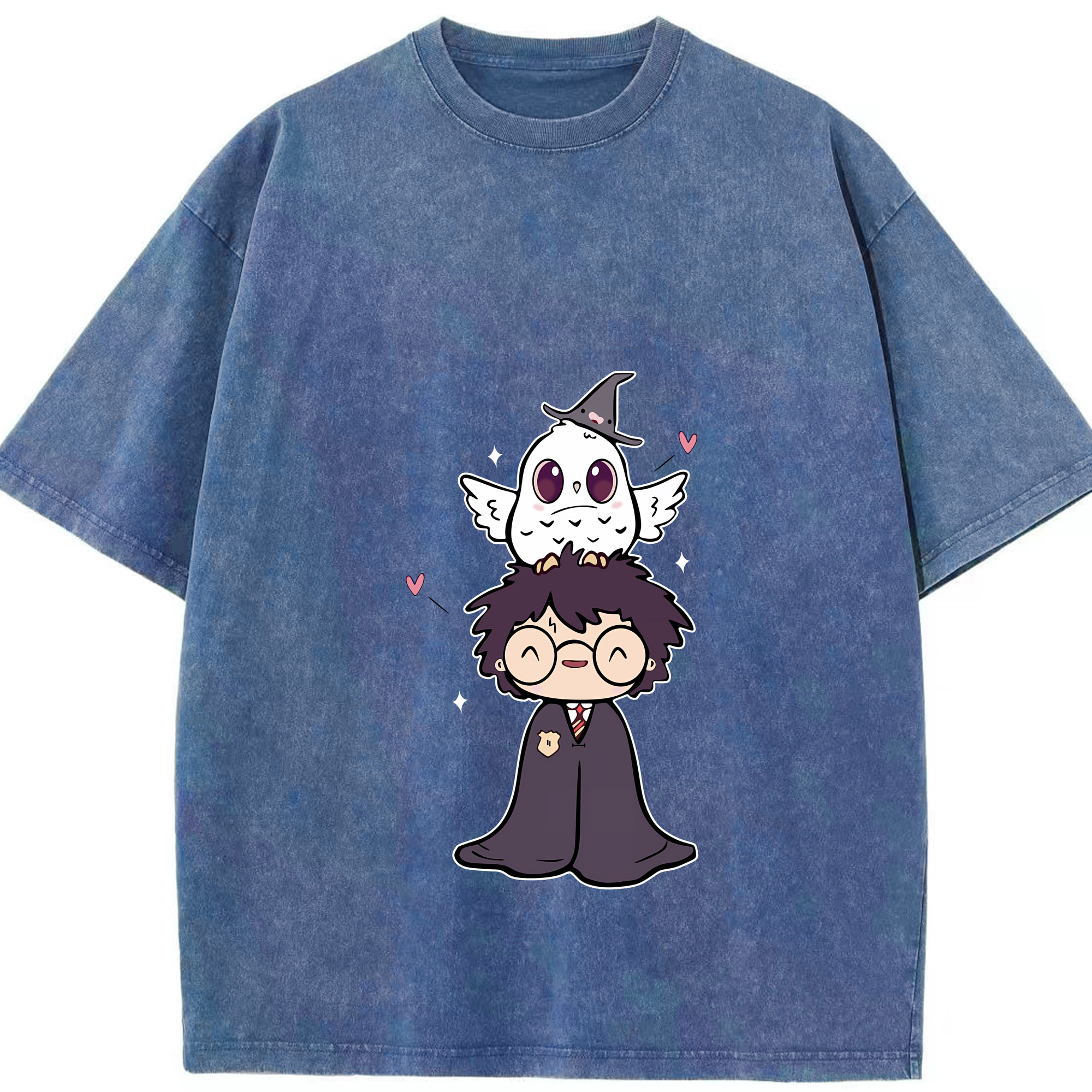 （画像用） Harry Potter ハリー・ポッターシリーズ 綿100% ヴィンテージ風 半袖Tシャツ（フロントプリント）