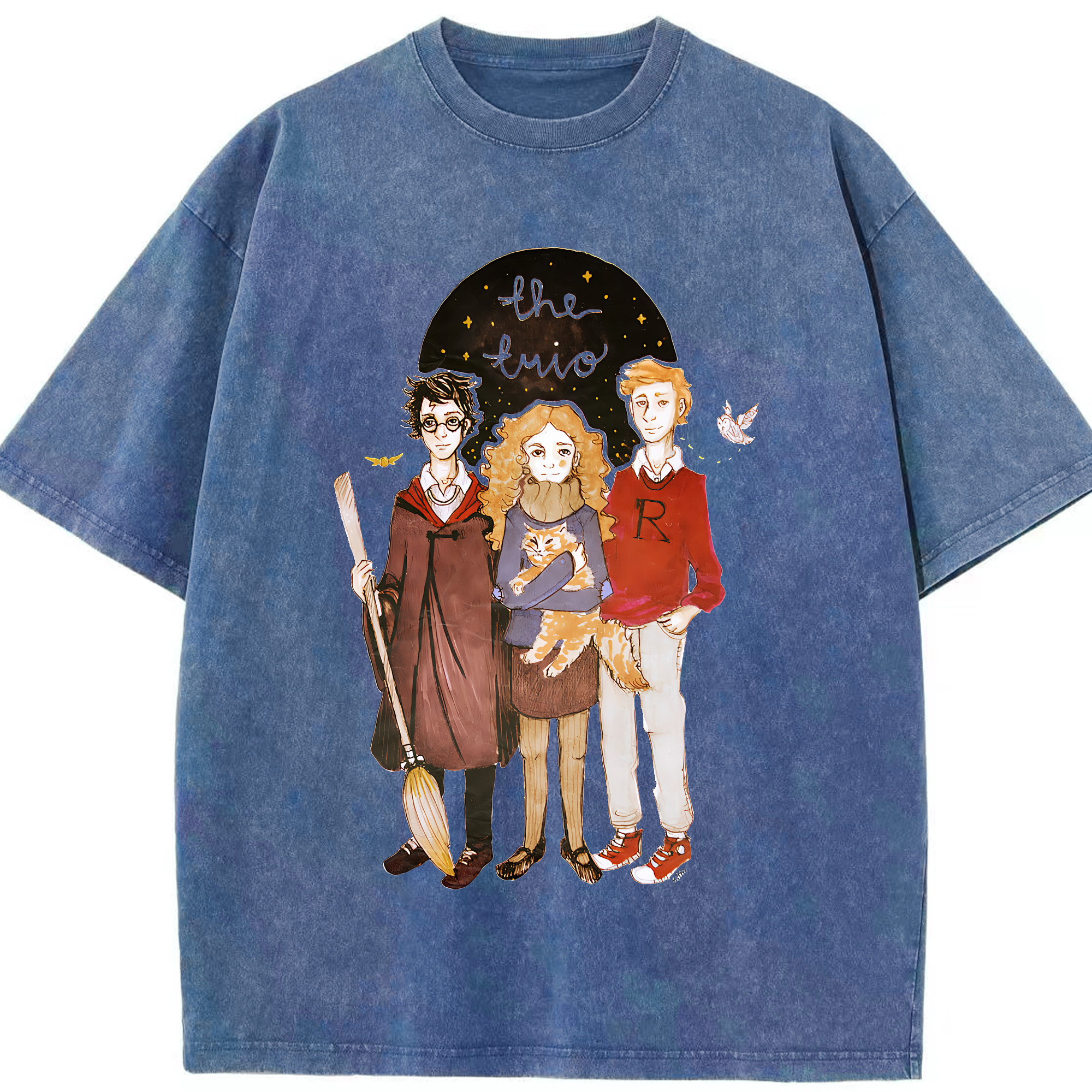 （画像用） Harry Potter ハリー・ポッターシリーズ 綿100% ヴィンテージ風 半袖Tシャツ（フロントプリント）