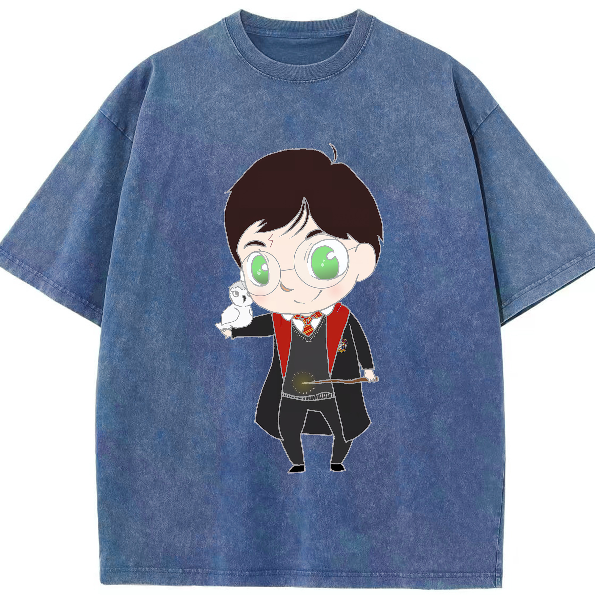 （画像用） Harry Potter ハリー・ポッターシリーズ 綿100% ヴィンテージ風 半袖Tシャツ（フロントプリント）