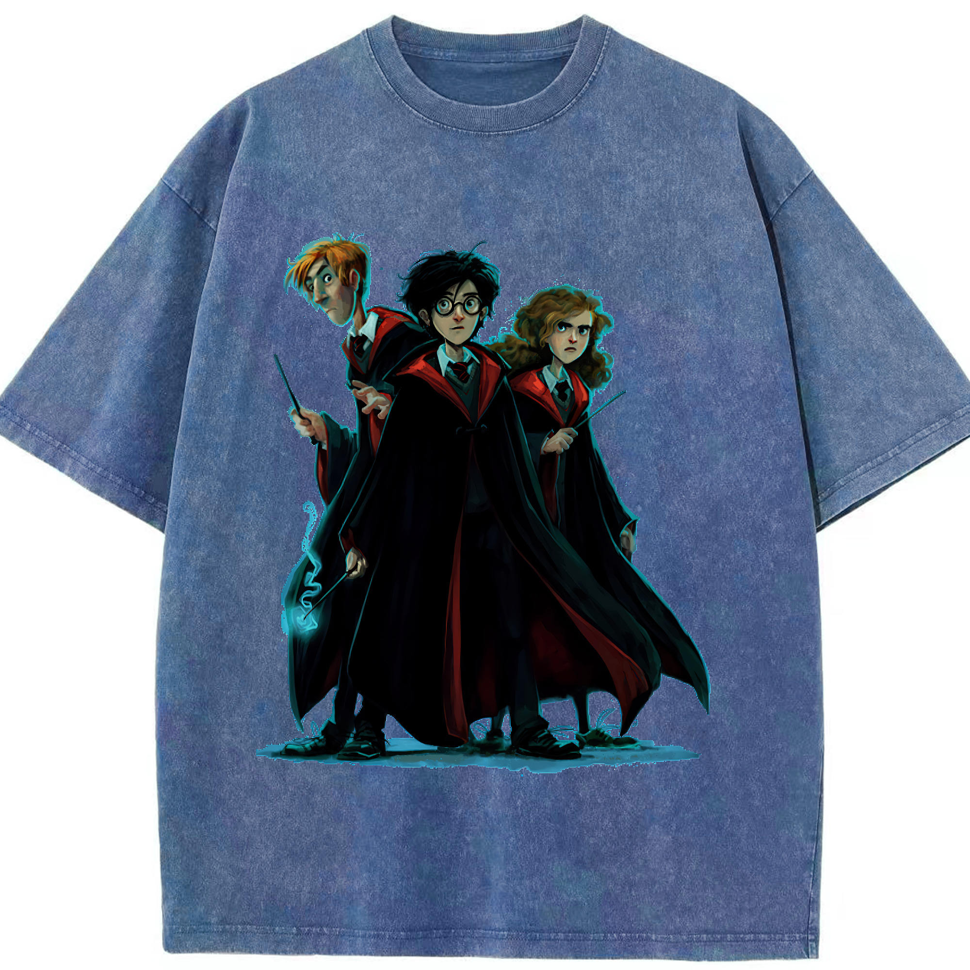 （画像用） Harry Potter ハリー・ポッターシリーズ 綿100% ヴィンテージ風 半袖Tシャツ（フロントプリント）
