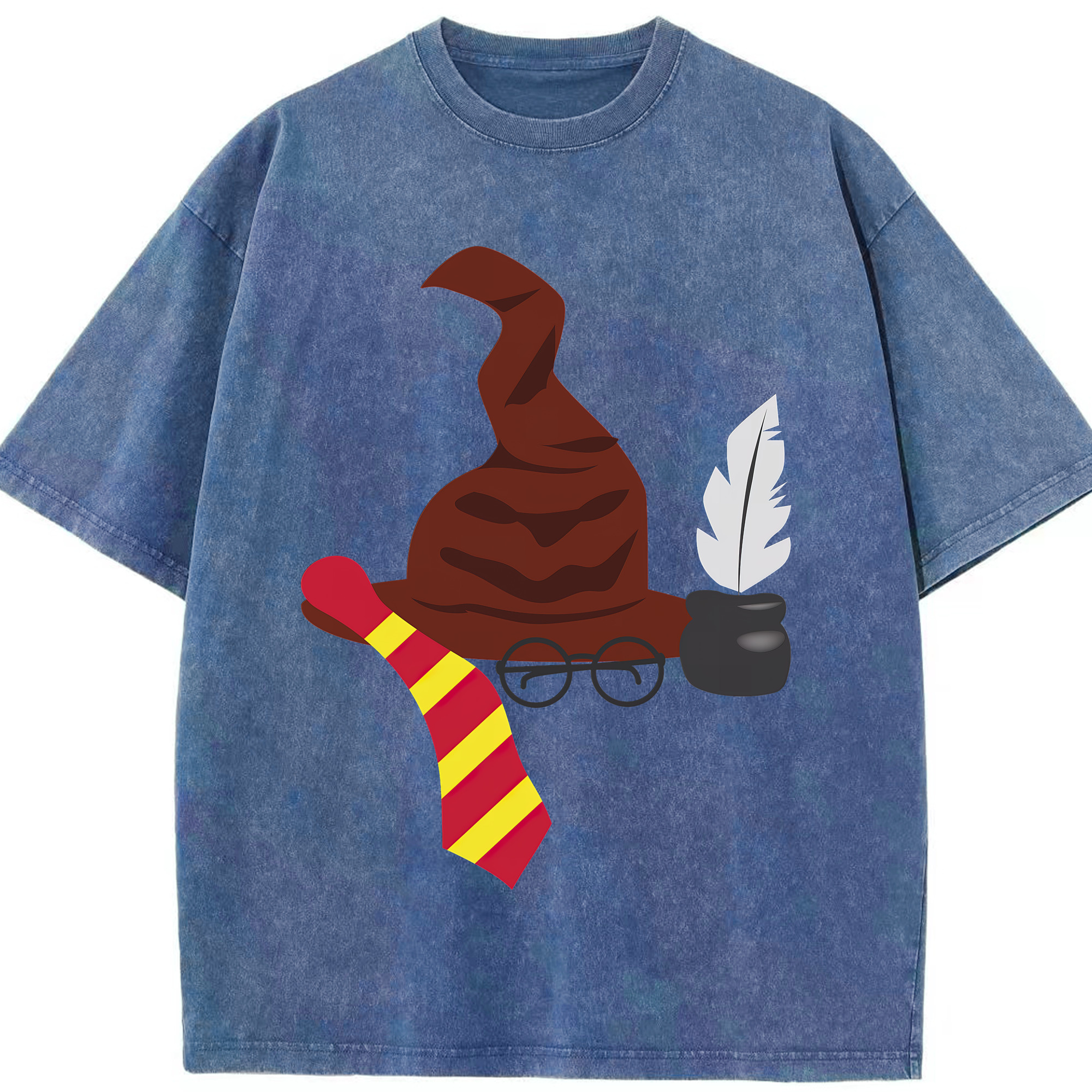 （画像用） Harry Potter ハリー・ポッターシリーズ 綿100% ヴィンテージ風 半袖Tシャツ（フロントプリント）
