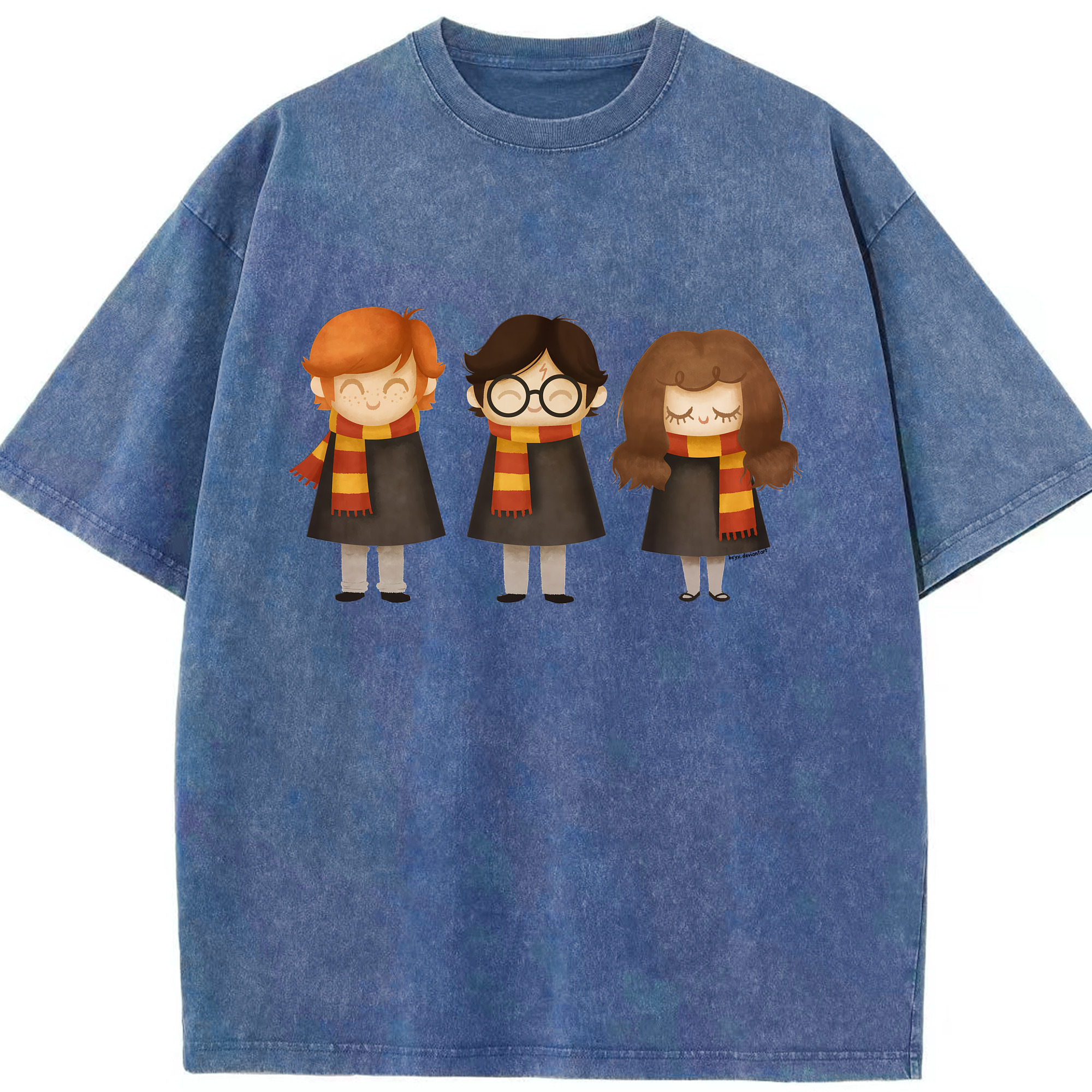 （画像用） Harry Potter ハリー・ポッターシリーズ 綿100% ヴィンテージ風 半袖Tシャツ（フロントプリント）