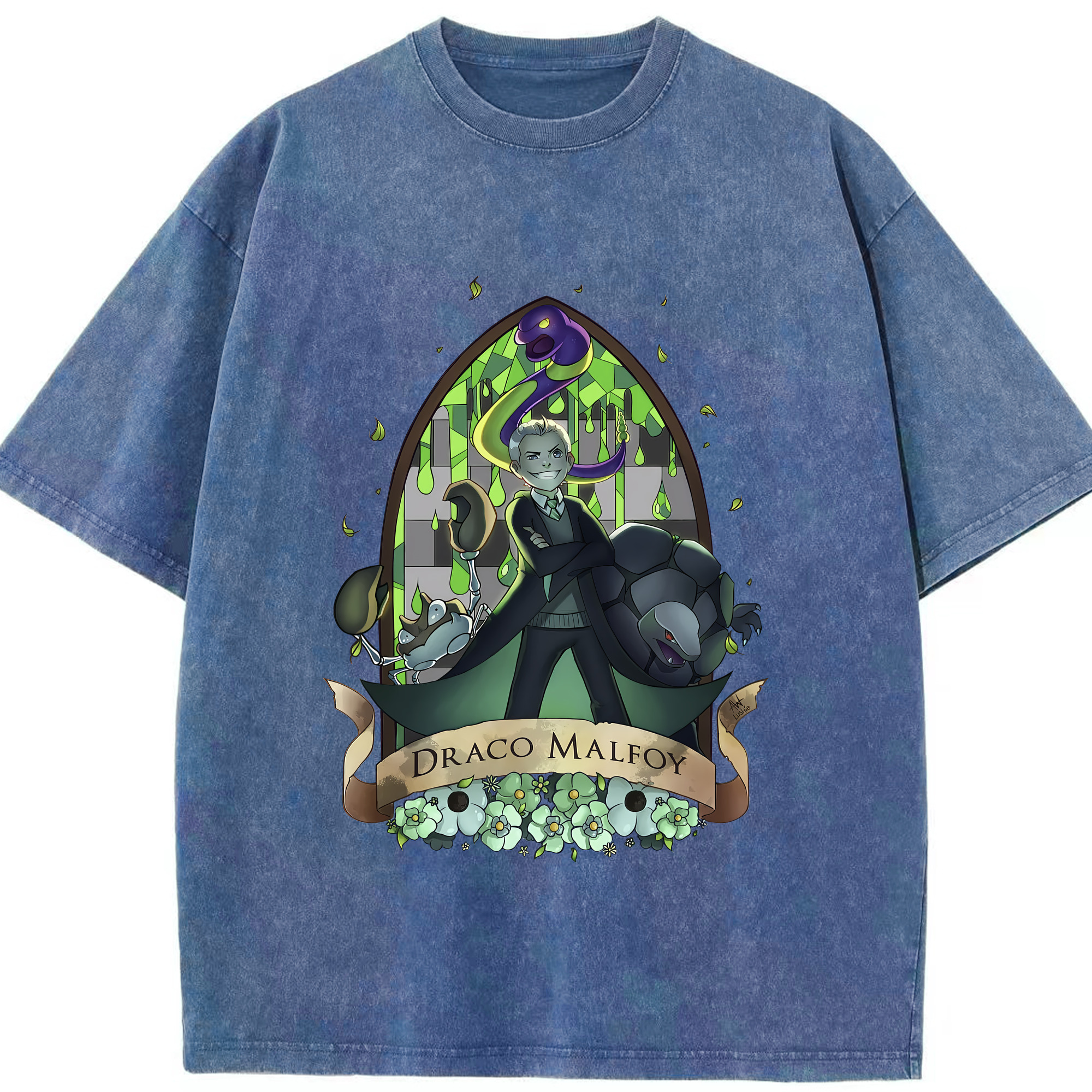 （画像用） Harry Potter ハリー・ポッターシリーズ 綿100% ヴィンテージ風 半袖Tシャツ（フロントプリント）
