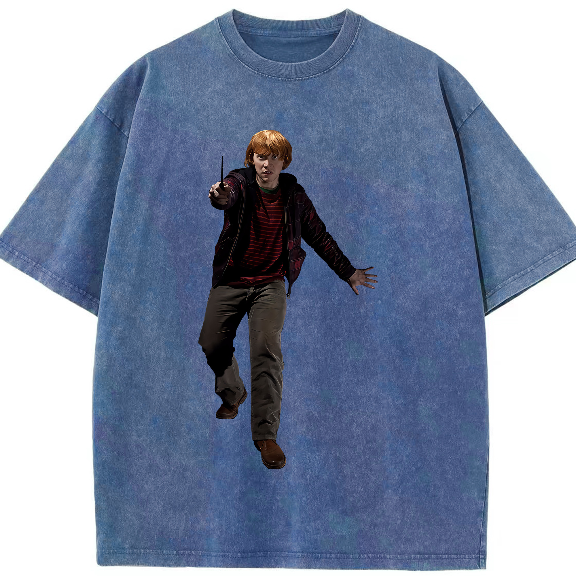 （画像用） Harry Potter ハリー・ポッターシリーズ 綿100% ヴィンテージ風 半袖Tシャツ（フロントプリント）