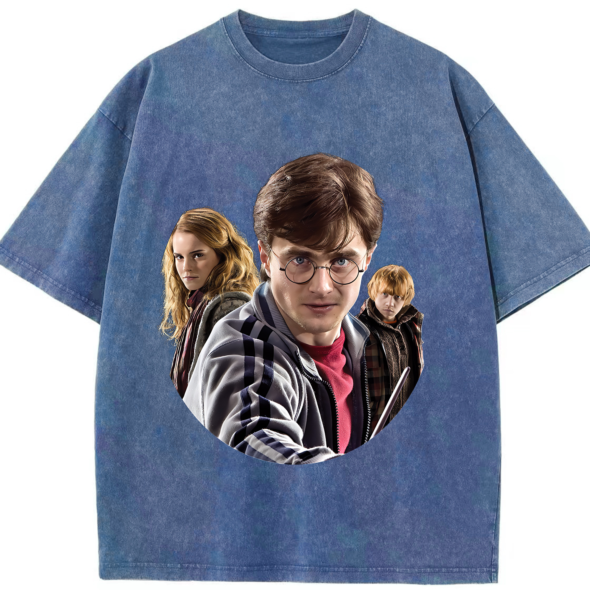 （画像用） Harry Potter ハリー・ポッターシリーズ 綿100% ヴィンテージ風 半袖Tシャツ（フロントプリント）