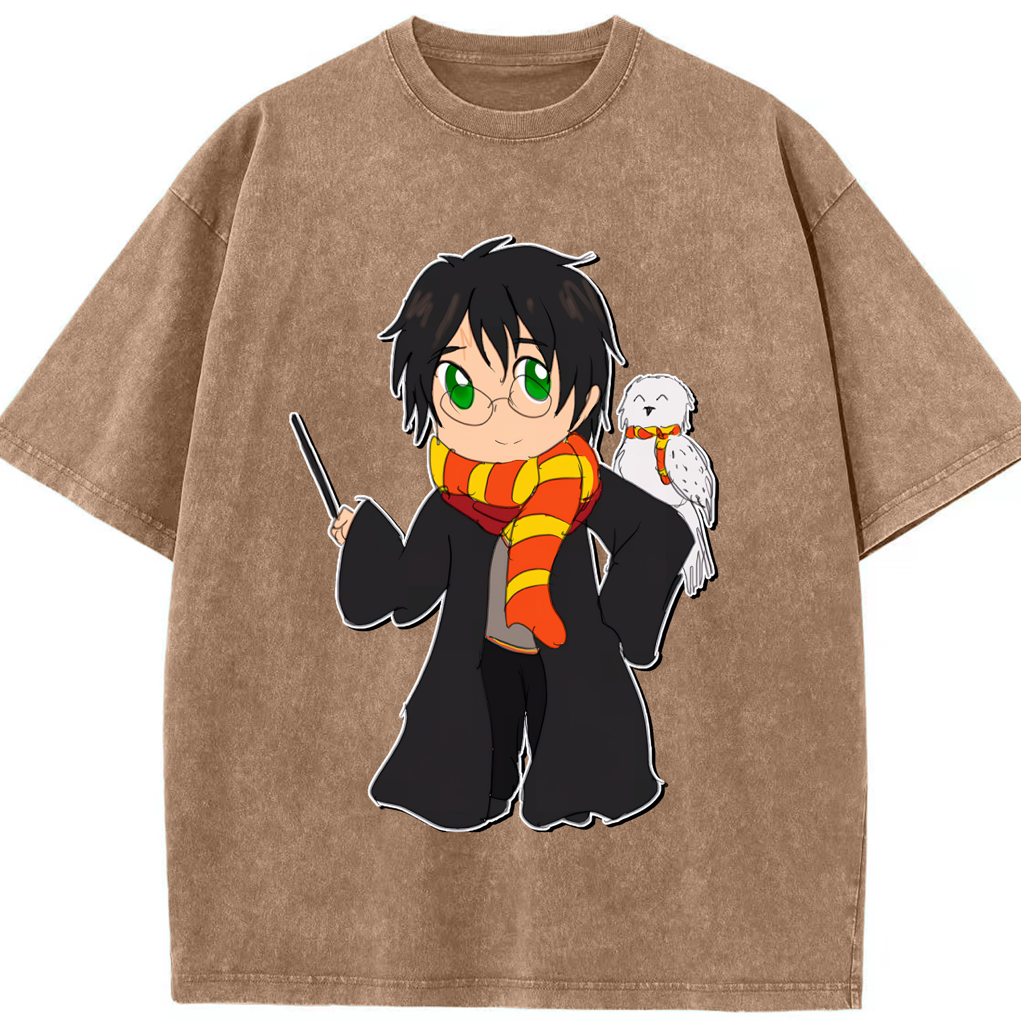 （画像用） Harry Potter ハリー・ポッターシリーズ 綿100% ヴィンテージ風 半袖Tシャツ（フロントプリント）