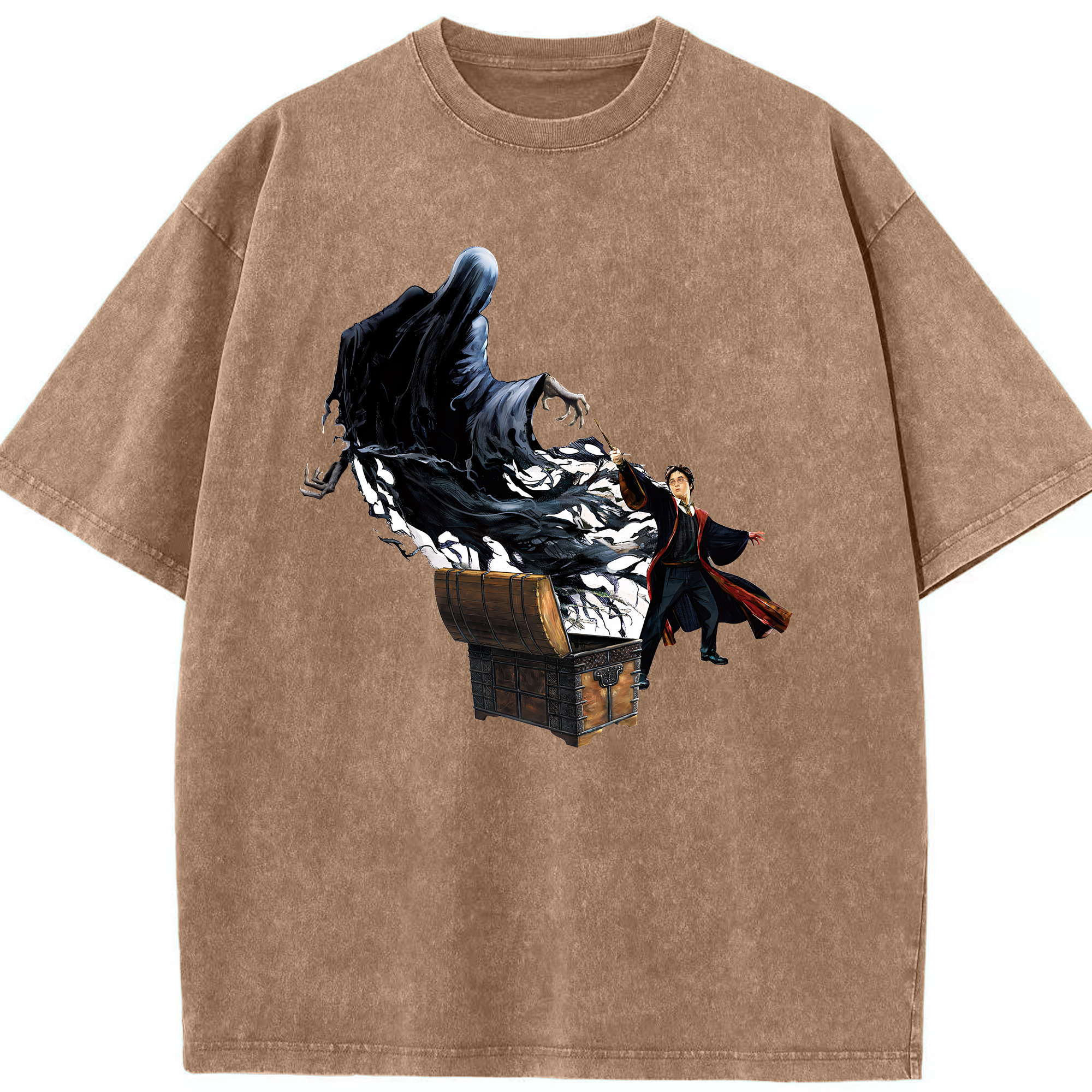 （画像用） Harry Potter ハリー・ポッターシリーズ 綿100% ヴィンテージ風 半袖Tシャツ（フロントプリント）