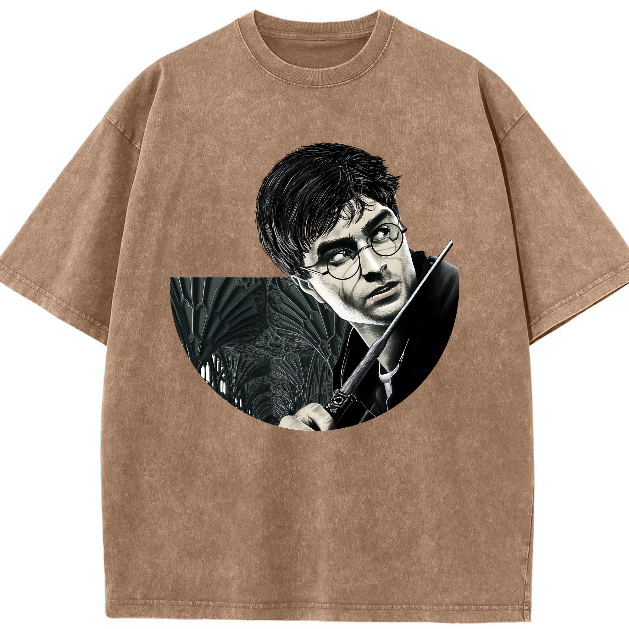 （画像用） Harry Potter ハリー・ポッターシリーズ 綿100% ヴィンテージ風 半袖Tシャツ（フロントプリント）