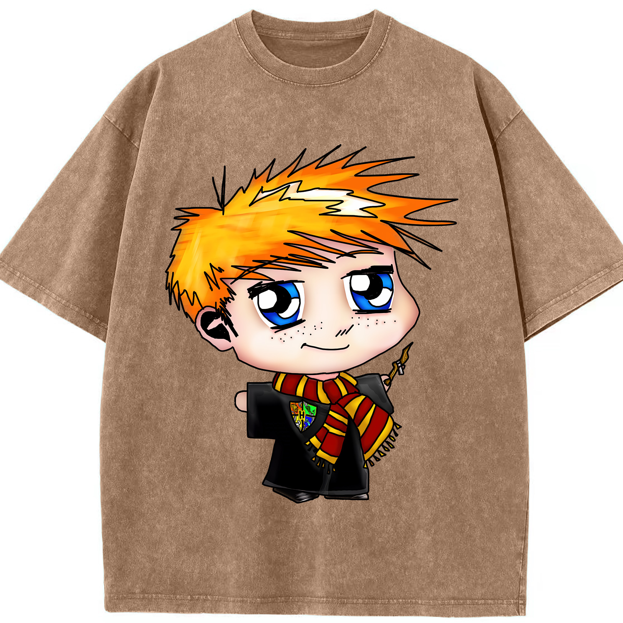 （画像用） Harry Potter ハリー・ポッターシリーズ 綿100% ヴィンテージ風 半袖Tシャツ（フロントプリント）