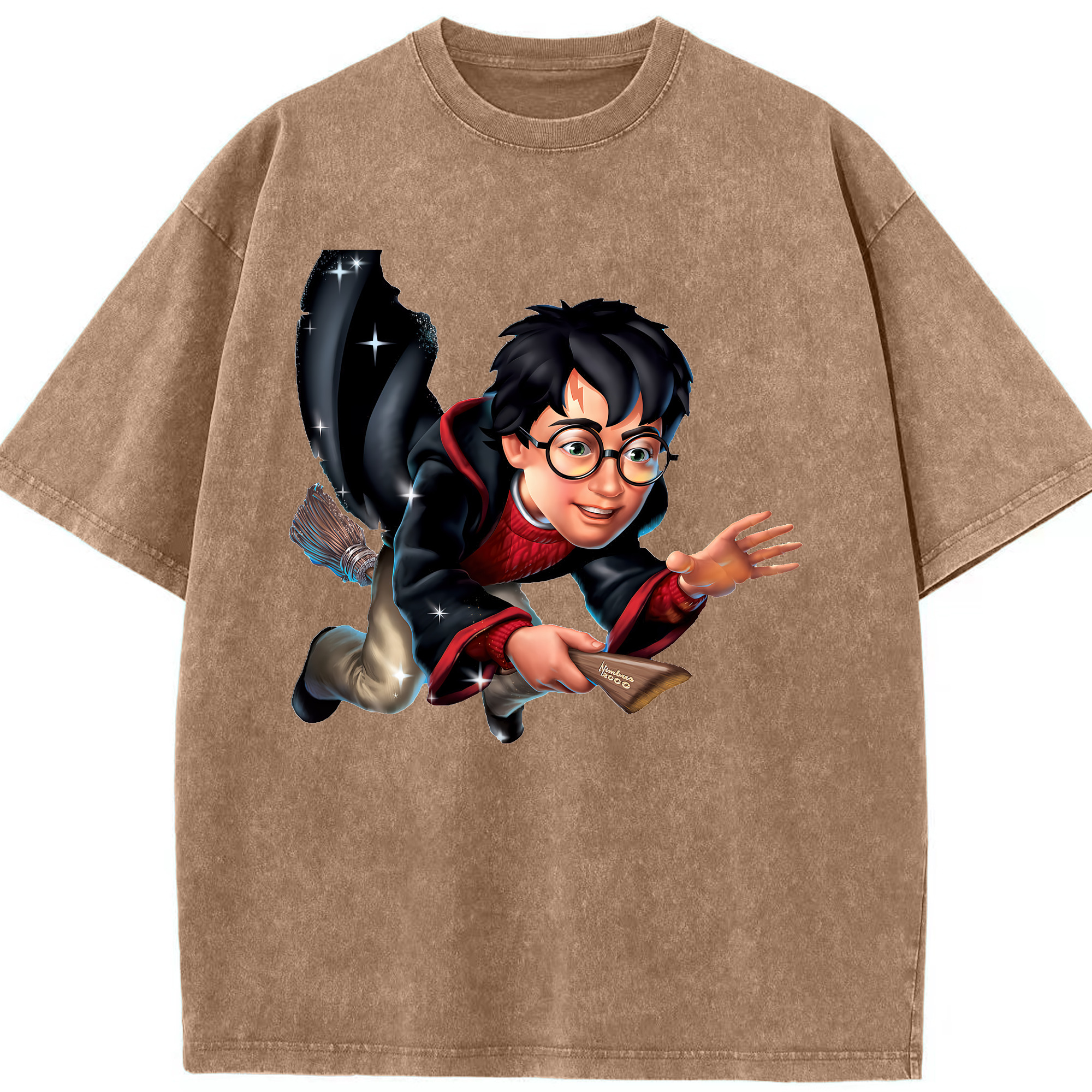 （画像用） Harry Potter ハリー・ポッターシリーズ 綿100% ヴィンテージ風 半袖Tシャツ（フロントプリント）