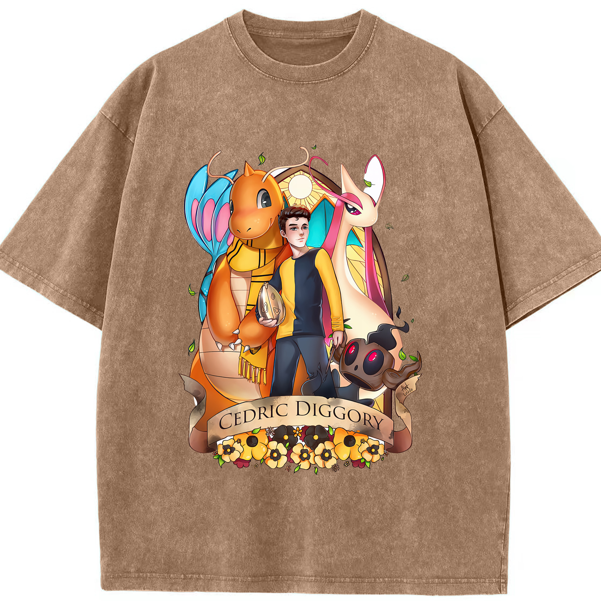 （画像用） Harry Potter ハリー・ポッターシリーズ 綿100% ヴィンテージ風 半袖Tシャツ（フロントプリント）