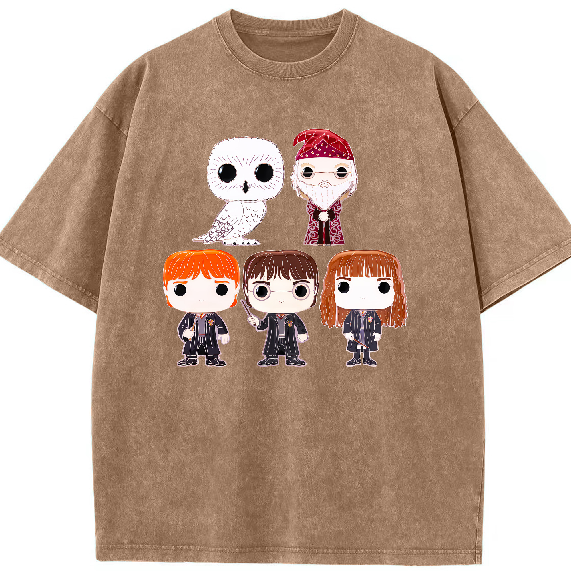 （画像用） Harry Potter ハリー・ポッターシリーズ 綿100% ヴィンテージ風 半袖Tシャツ（フロントプリント）